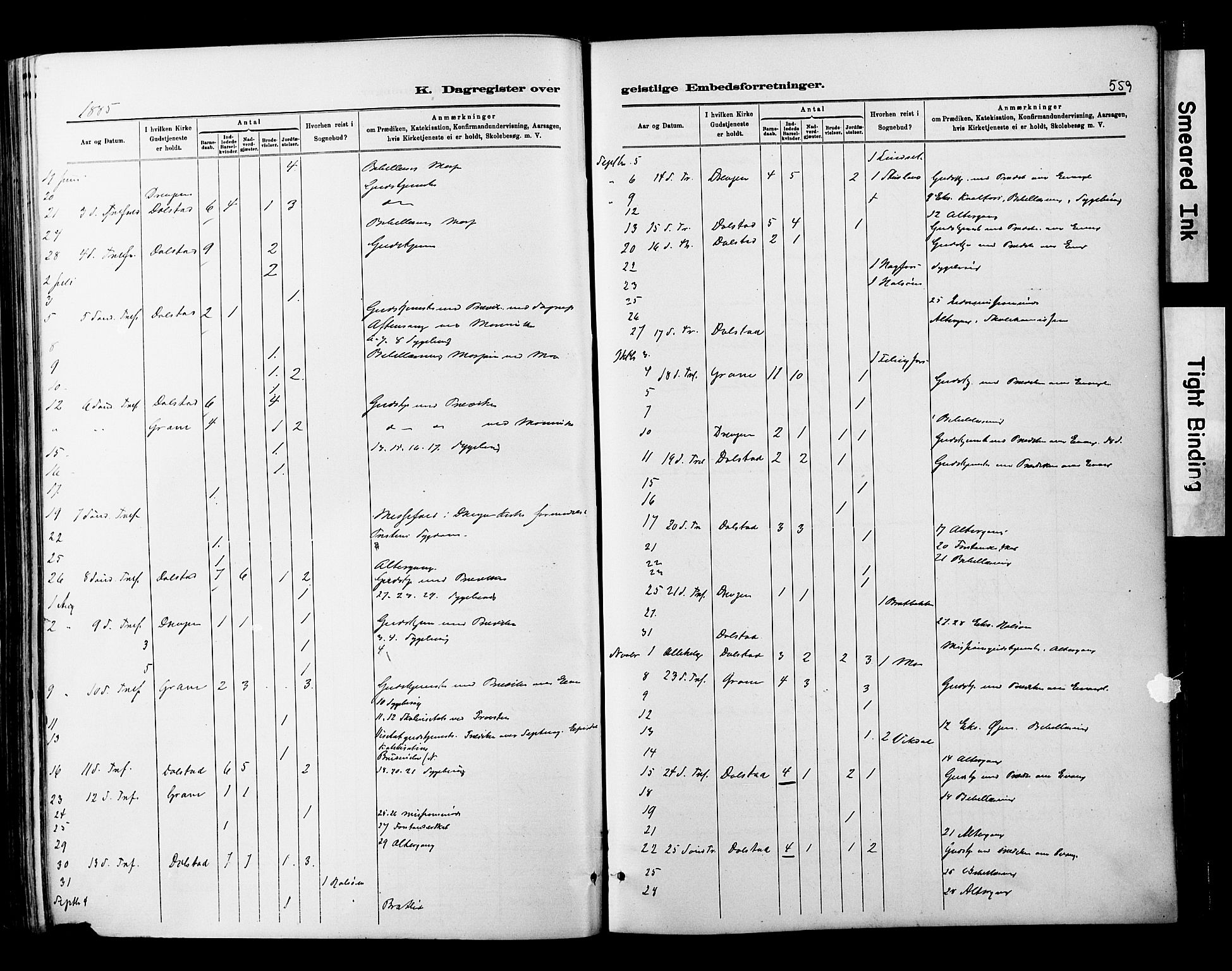 Ministerialprotokoller, klokkerbøker og fødselsregistre - Nordland, SAT/A-1459/820/L0295: Ministerialbok nr. 820A16, 1880-1896, s. 559