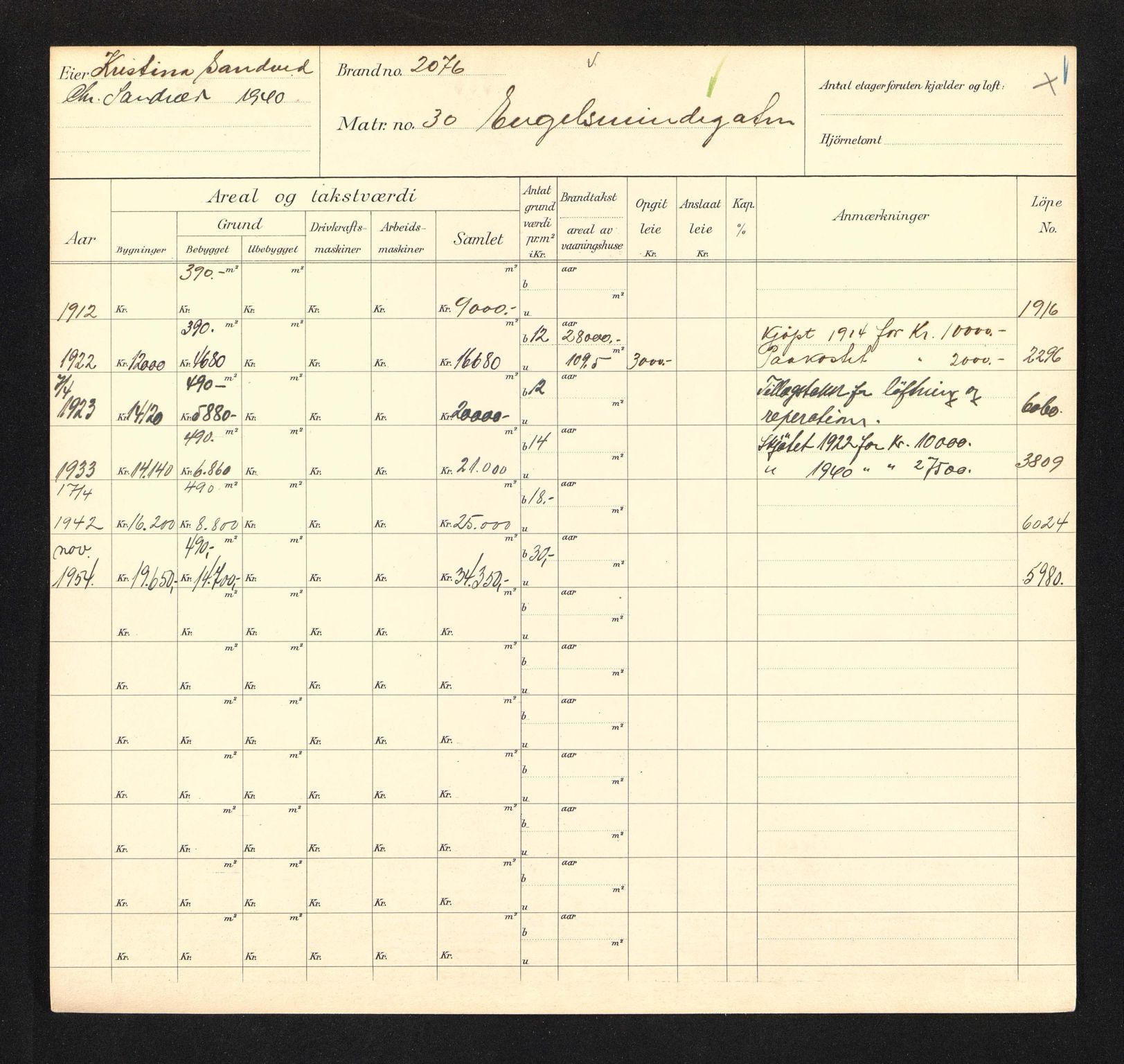 Stavanger kommune. Skattetakstvesenet, BYST/A-0440/F/Fa/Faa/L0012/0005: Skattetakstkort / Engelsminnegata 30 - Engøy 17