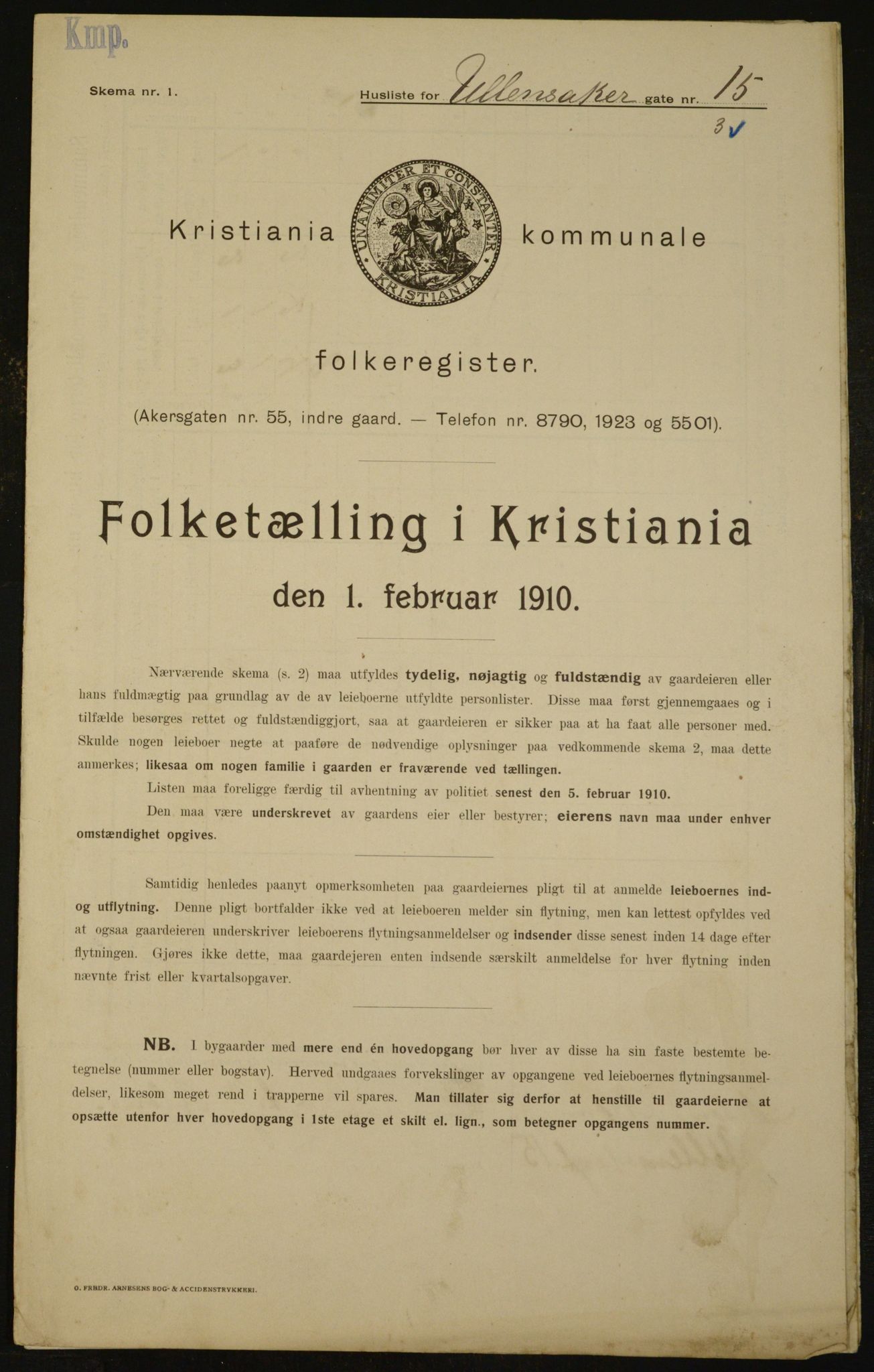 OBA, Kommunal folketelling 1.2.1910 for Kristiania, 1910, s. 112661