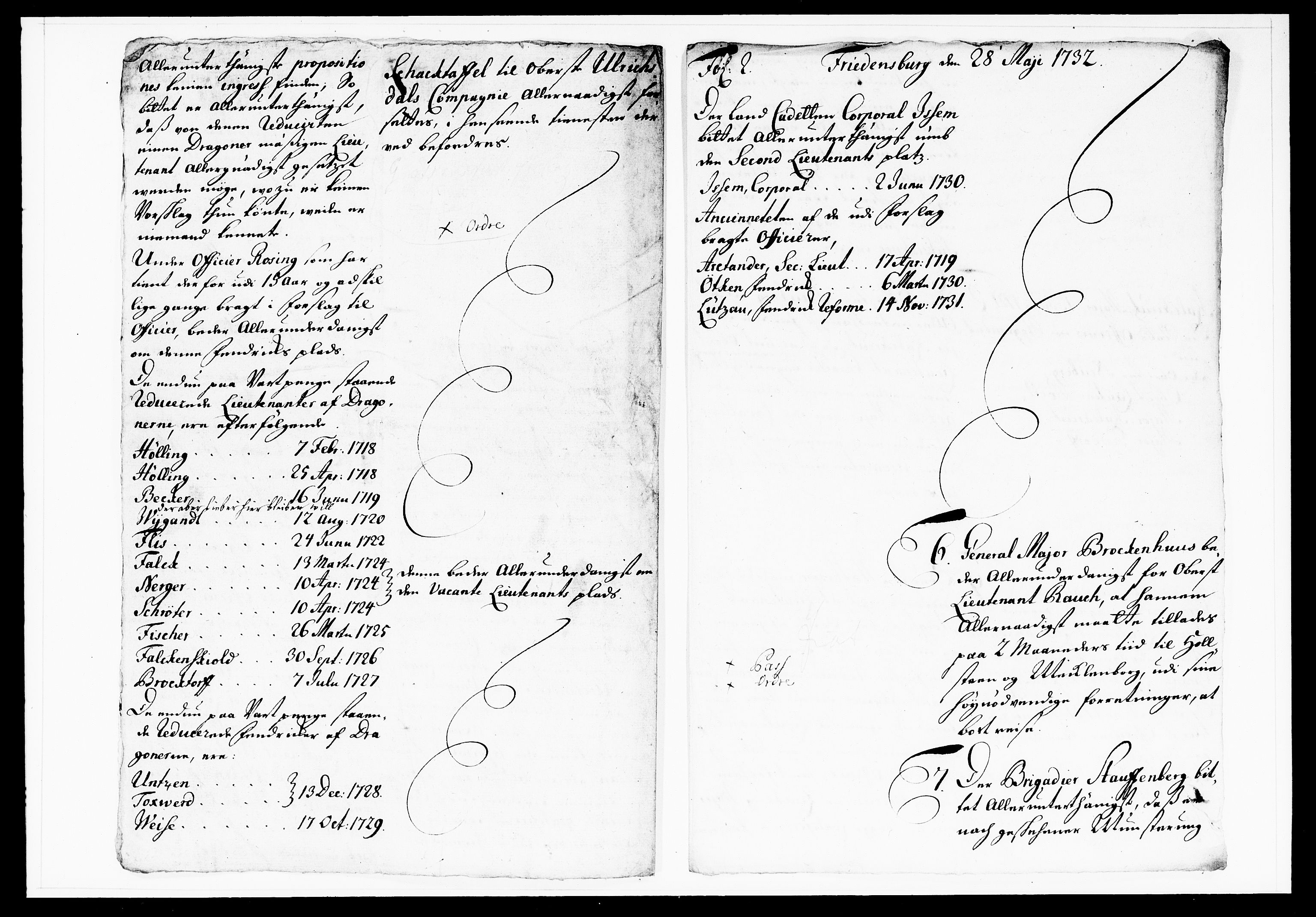 Krigskollegiet, Krigskancelliet, DRA/A-0006/-/1103-1107: Refererede sager, 1732, s. 140