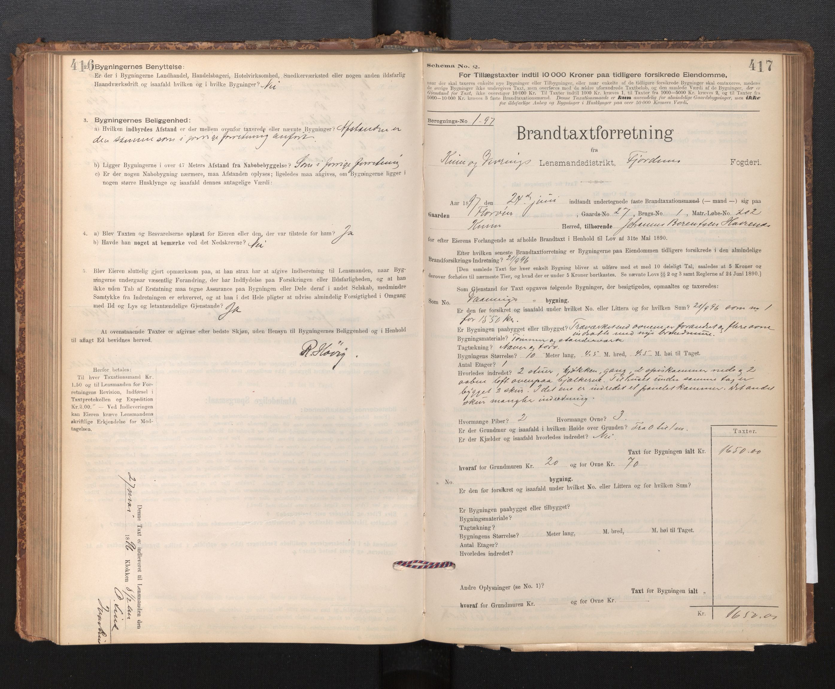 Lensmannen i Kinn, SAB/A-28801/0012/L0004f: Branntakstprotokoll, skjematakst, 1894-1911, s. 416-417