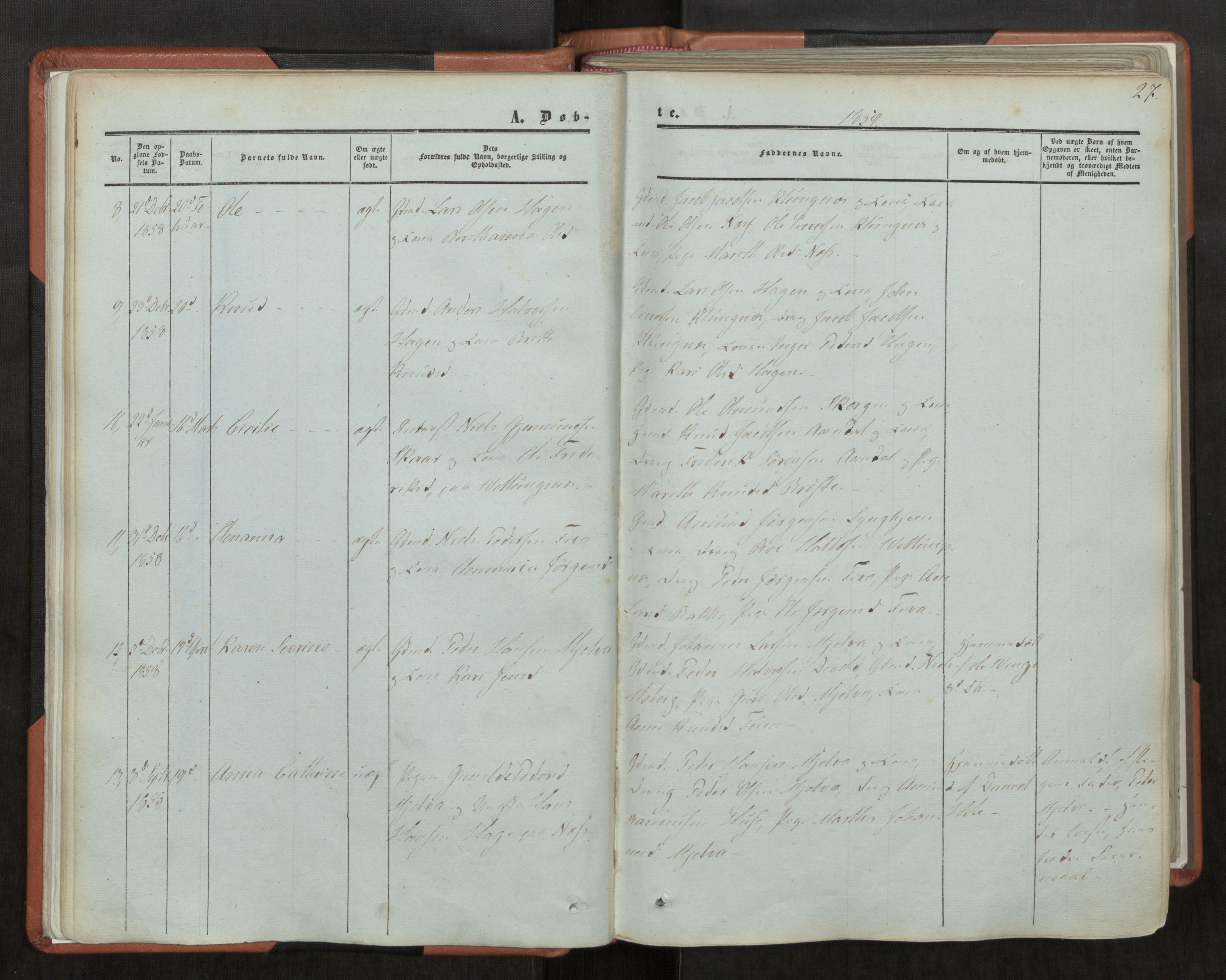 Ministerialprotokoller, klokkerbøker og fødselsregistre - Møre og Romsdal, AV/SAT-A-1454/544/L0572: Ministerialbok nr. 544A05, 1854-1886, s. 27