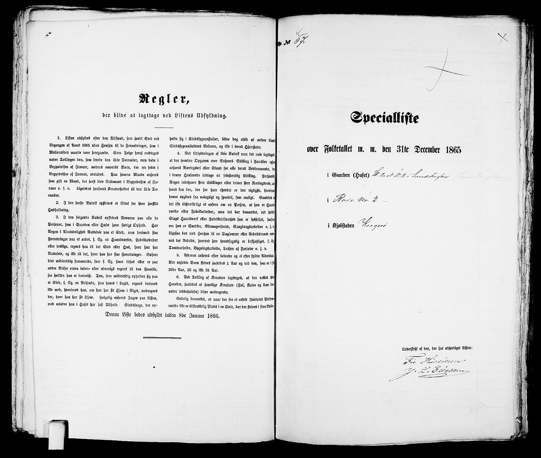 RA, Folketelling 1865 for 0801B Kragerø prestegjeld, Kragerø kjøpstad, 1865, s. 143