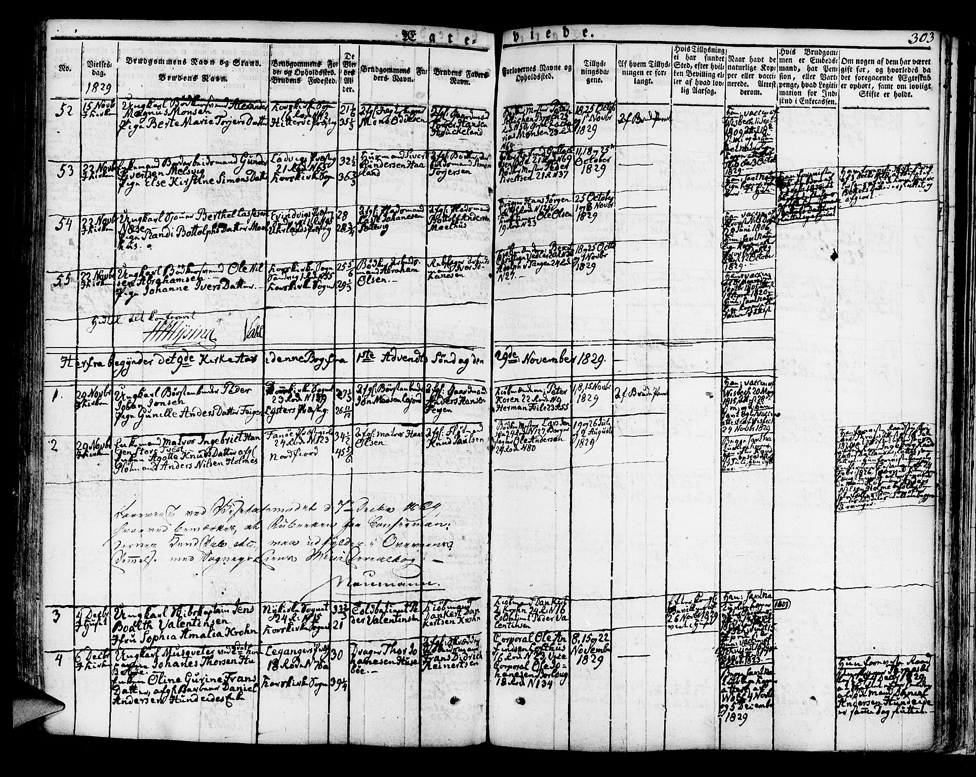 Korskirken sokneprestembete, SAB/A-76101/H/Hab: Klokkerbok nr. A 3, 1821-1831, s. 303