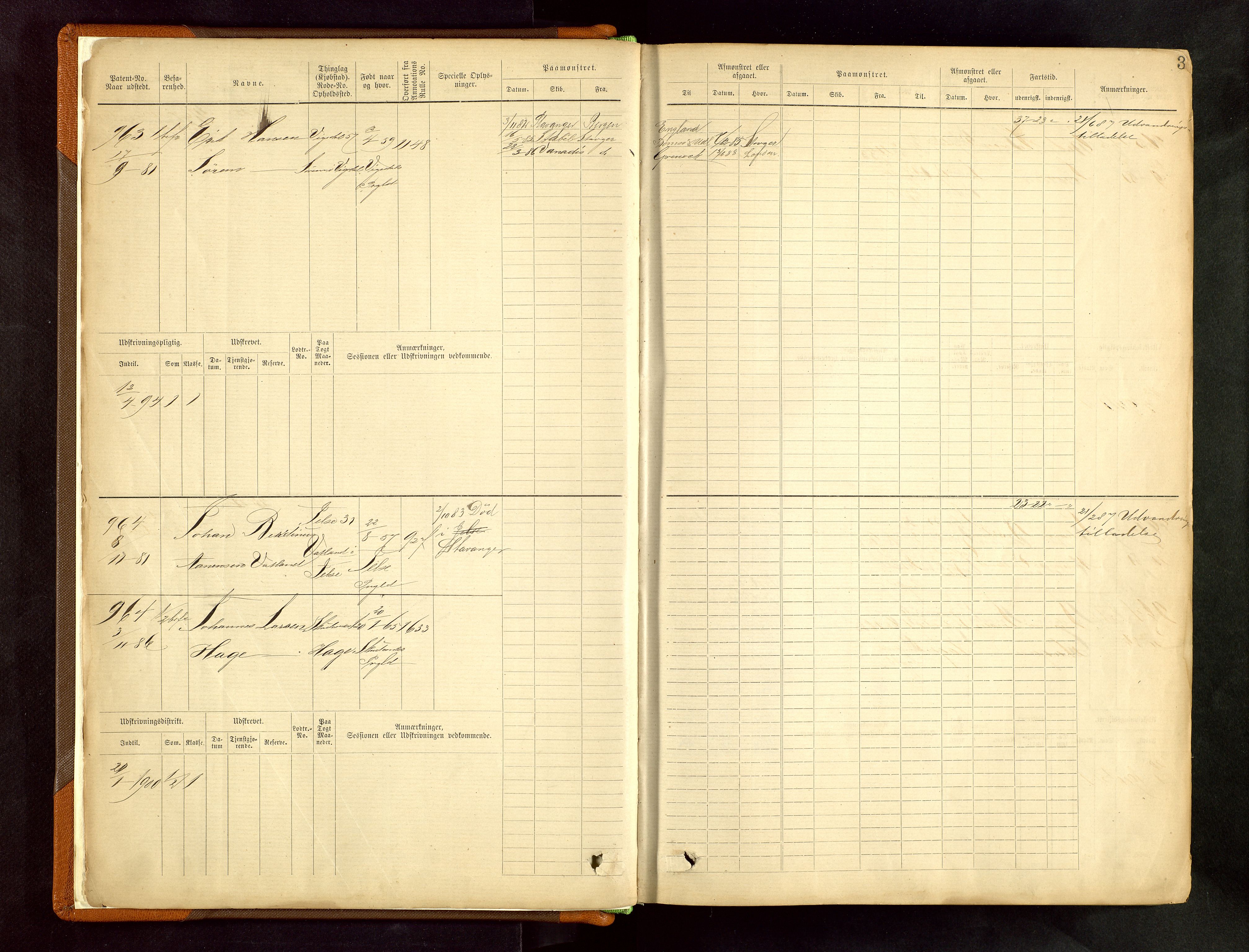 Haugesund sjømannskontor, AV/SAST-A-102007/F/Fb/Fbb/L0002: Sjøfartsrulle Skudenes kretsnr. 959-2439, 1860-1948, s. 3