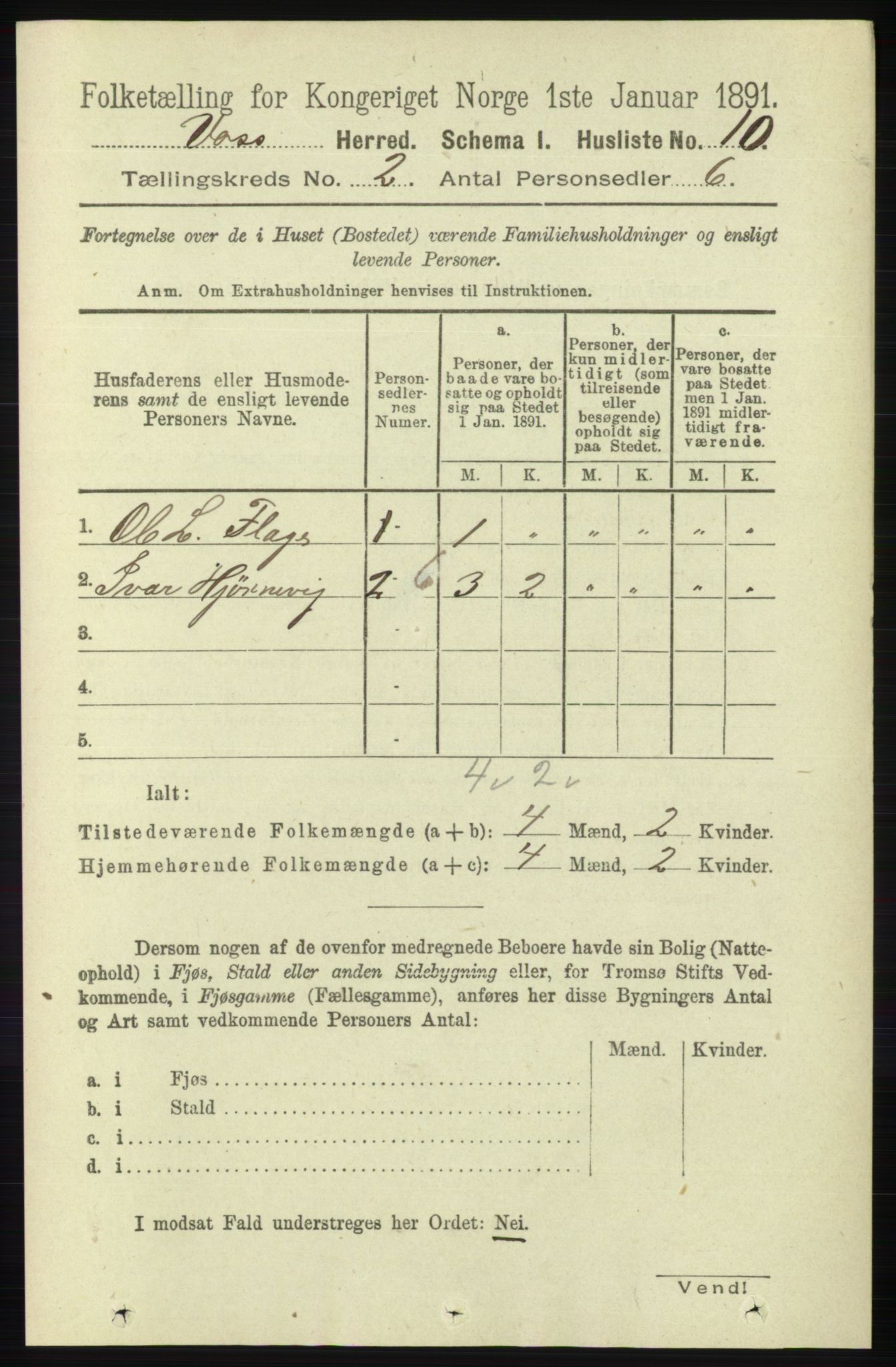 RA, Folketelling 1891 for 1235 Voss herred, 1891, s. 552