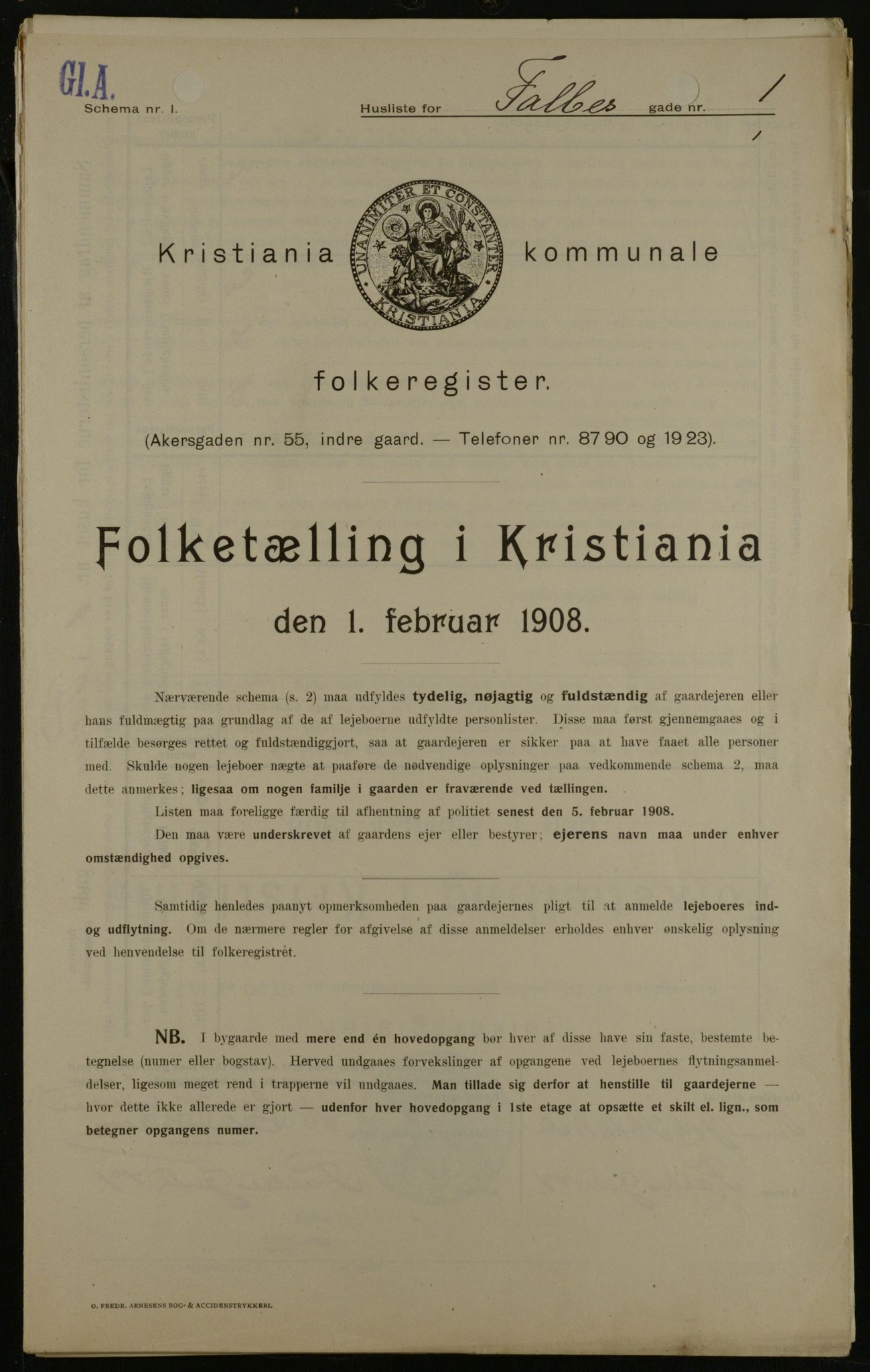 OBA, Kommunal folketelling 1.2.1908 for Kristiania kjøpstad, 1908, s. 21047