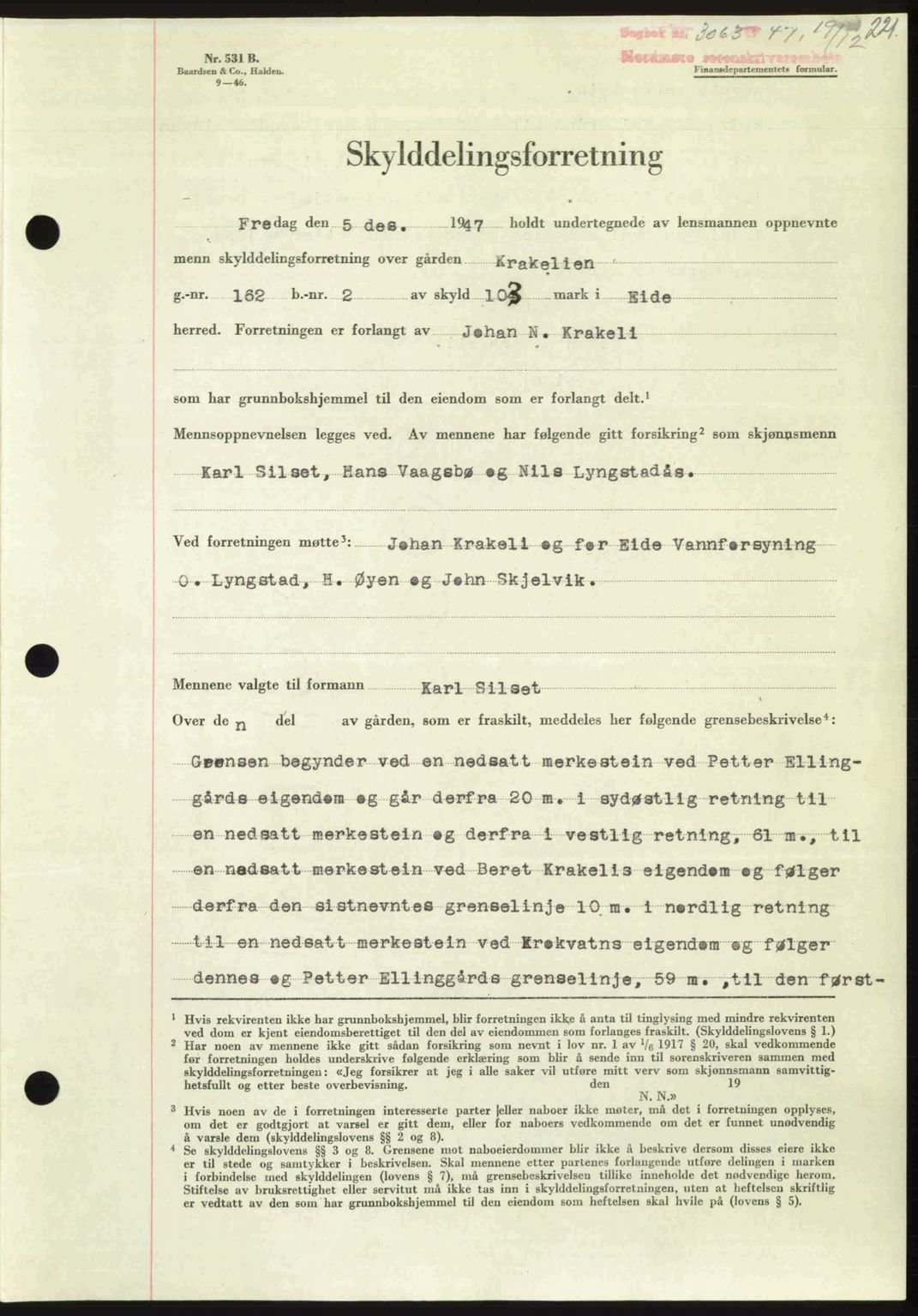Nordmøre sorenskriveri, AV/SAT-A-4132/1/2/2Ca: Pantebok nr. A107, 1947-1948, Dagboknr: 3063/1947