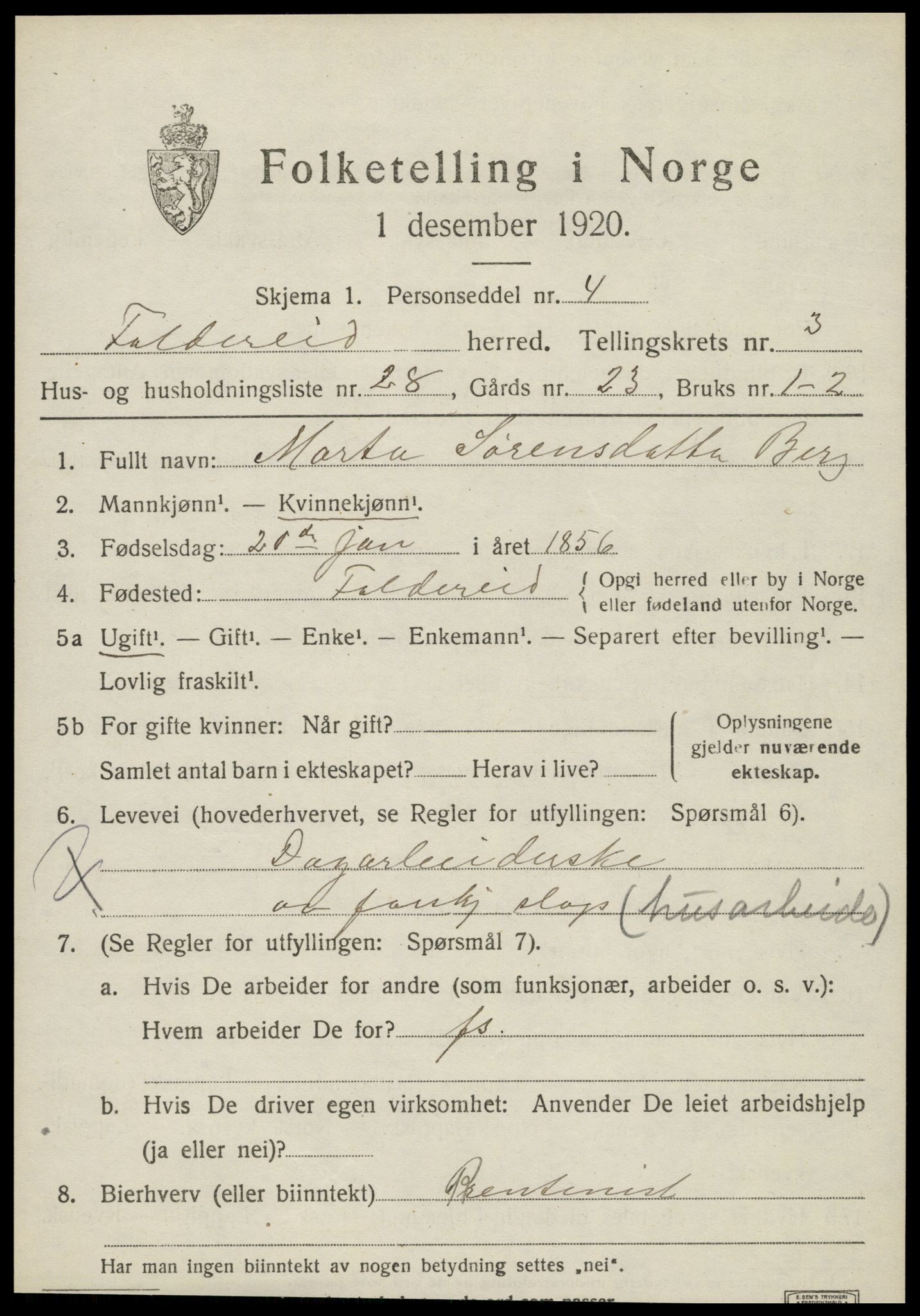 SAT, Folketelling 1920 for 1753 Foldereid herred, 1920, s. 1502