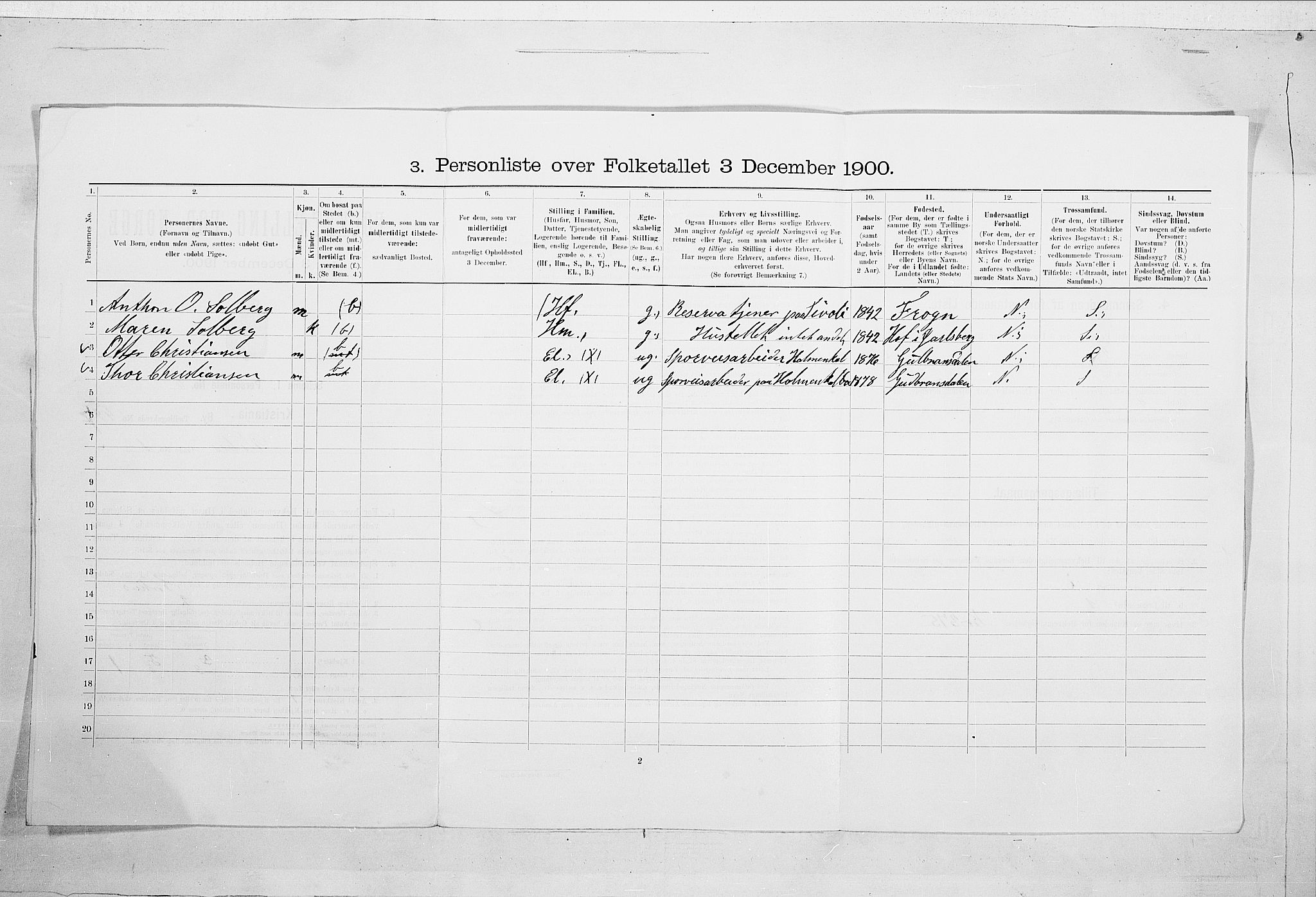 SAO, Folketelling 1900 for 0301 Kristiania kjøpstad, 1900, s. 111840