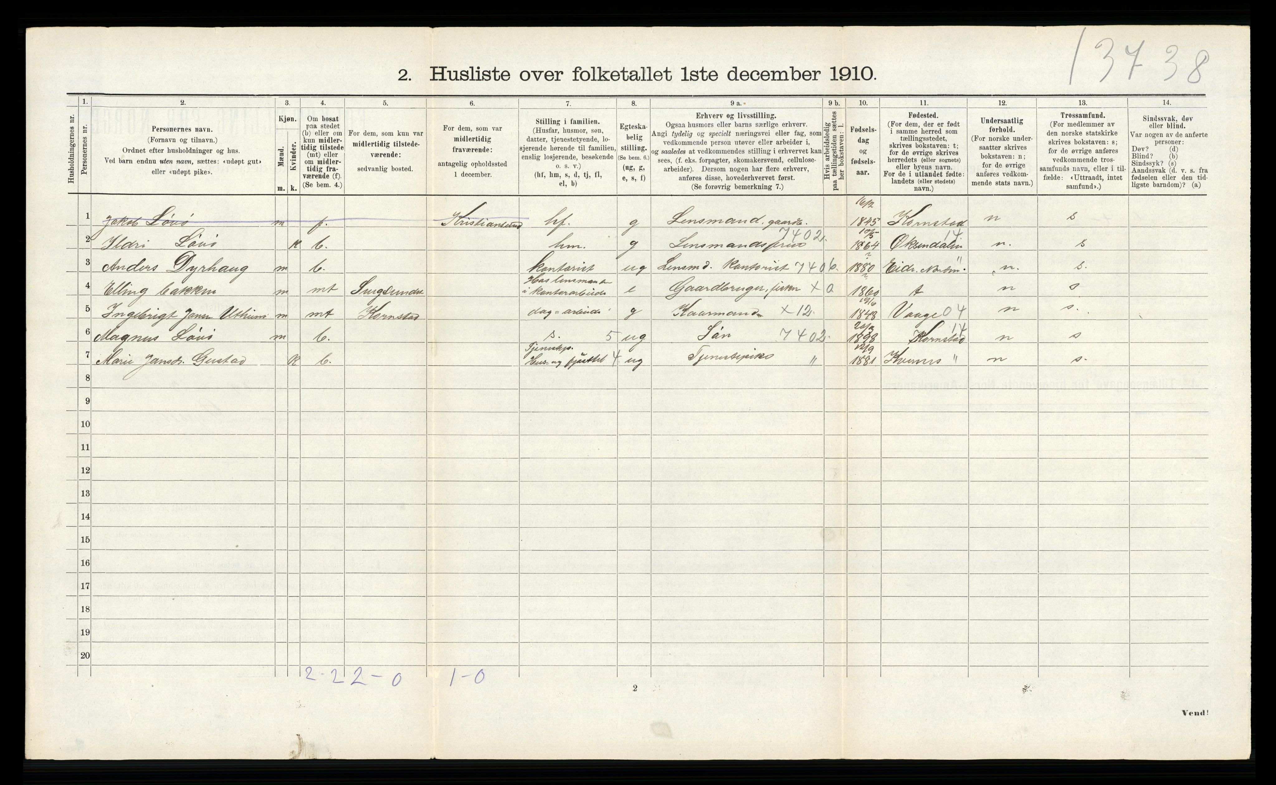 RA, Folketelling 1910 for 1554 Bremsnes herred, 1910, s. 1157