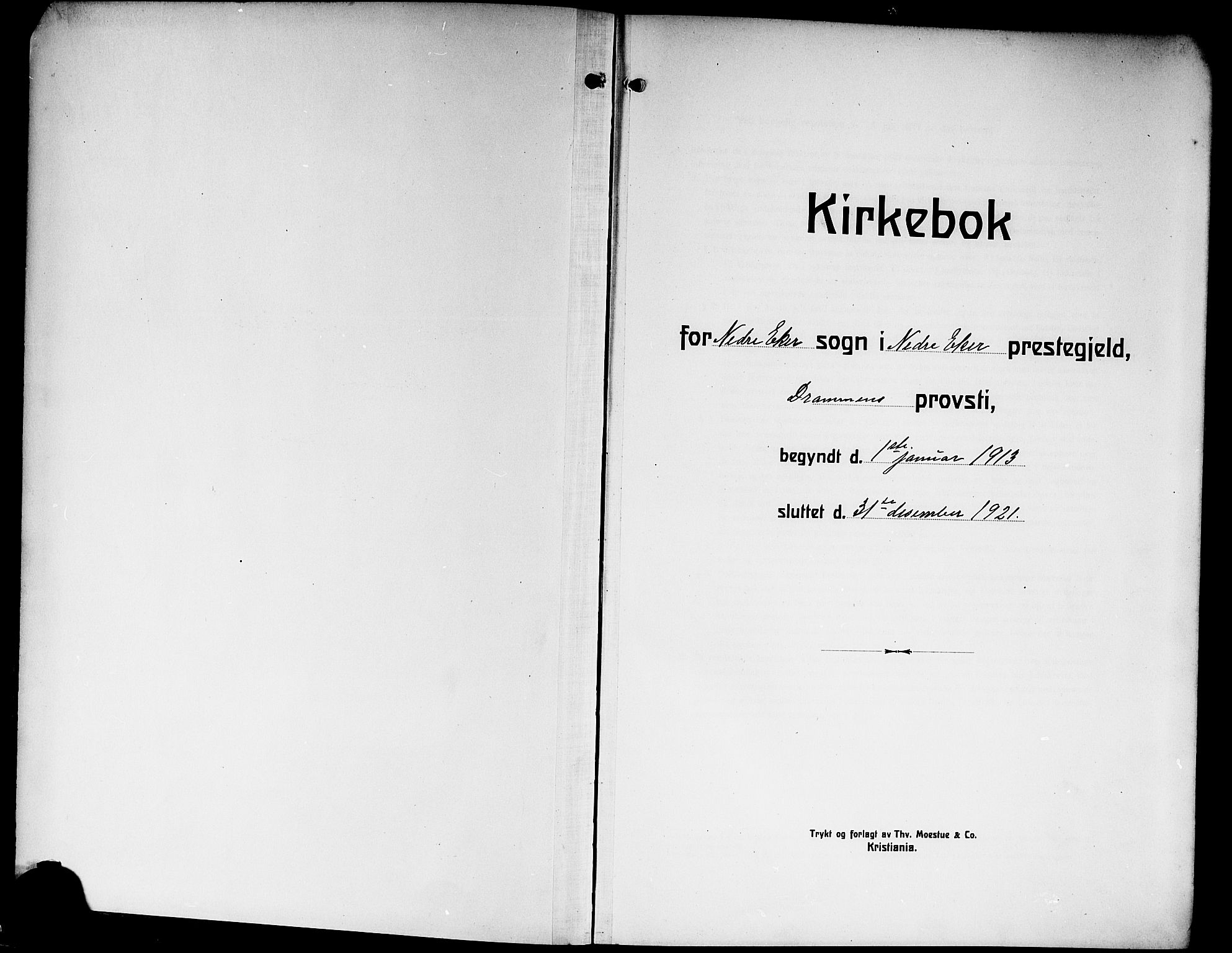 Nedre Eiker kirkebøker, SAKO/A-612/G/Ga/L0005: Klokkerbok nr. 5, 1913-1921