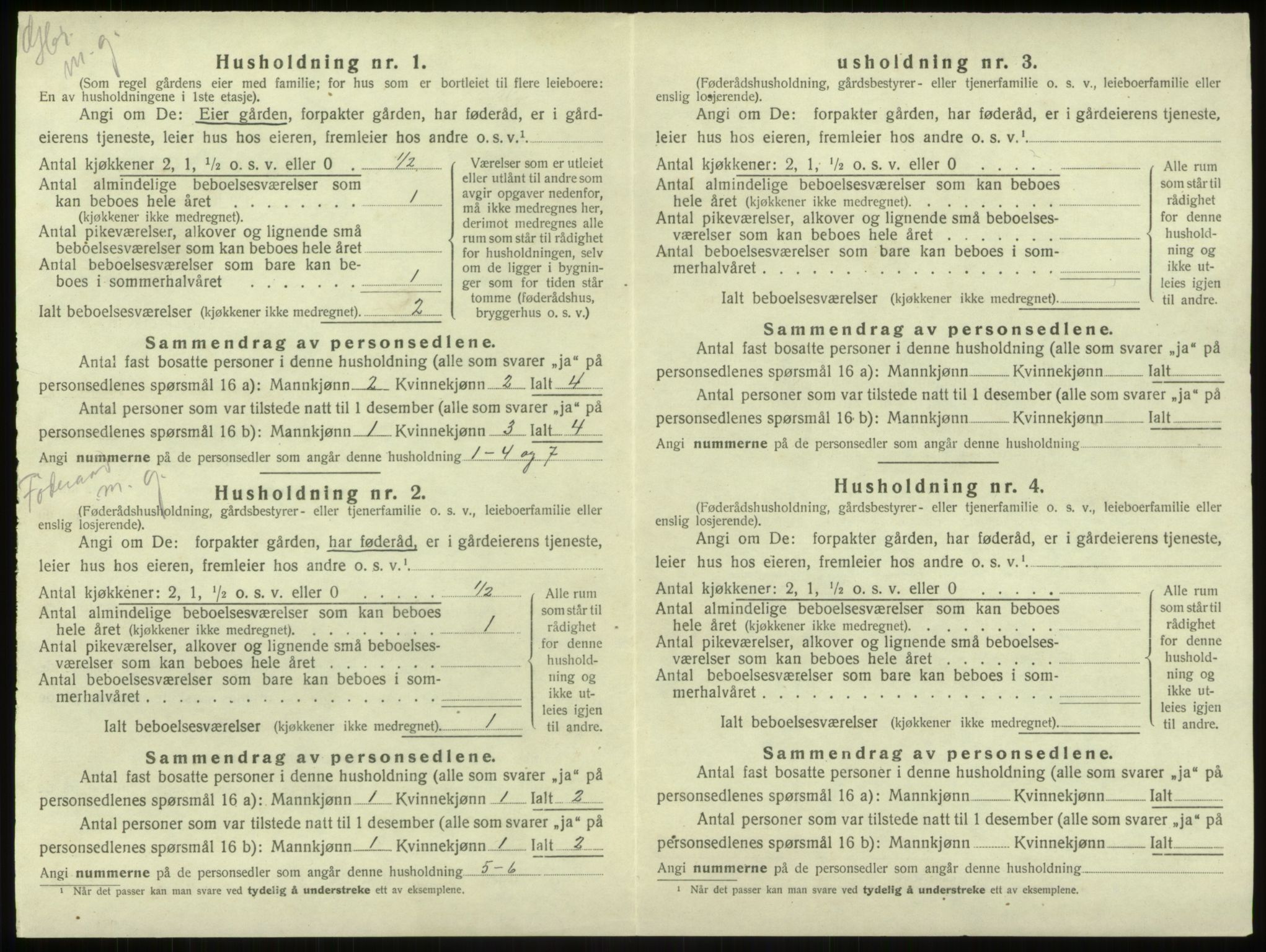 SAB, Folketelling 1920 for 1250 Haus herred, 1920, s. 204