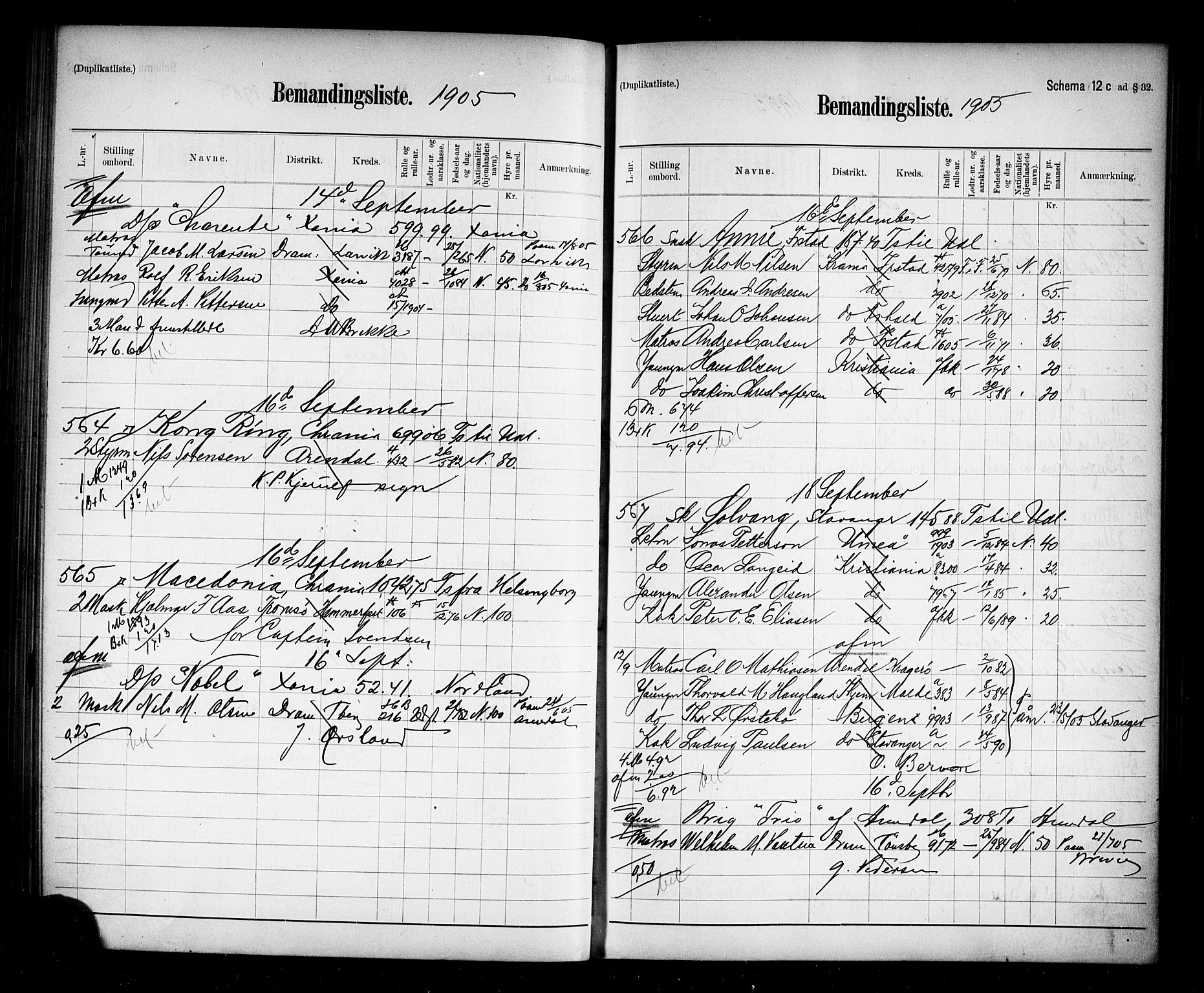 Oslo mønstringskontor, AV/SAO-A-10569g/G/Ga/L0009: Mønstringsjournal, 1904-1906, s. 208