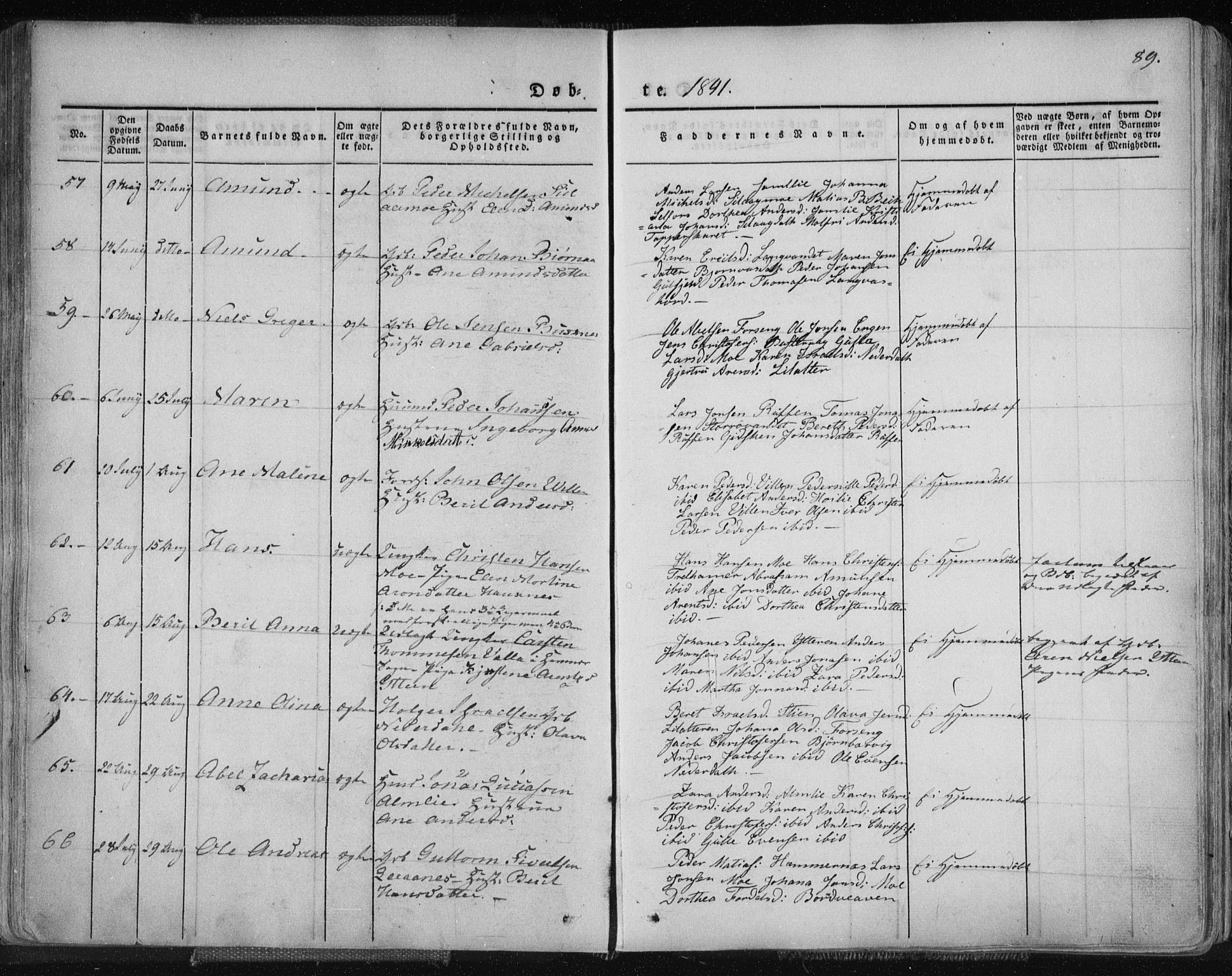 Ministerialprotokoller, klokkerbøker og fødselsregistre - Nordland, SAT/A-1459/827/L0390: Ministerialbok nr. 827A02, 1826-1841, s. 89