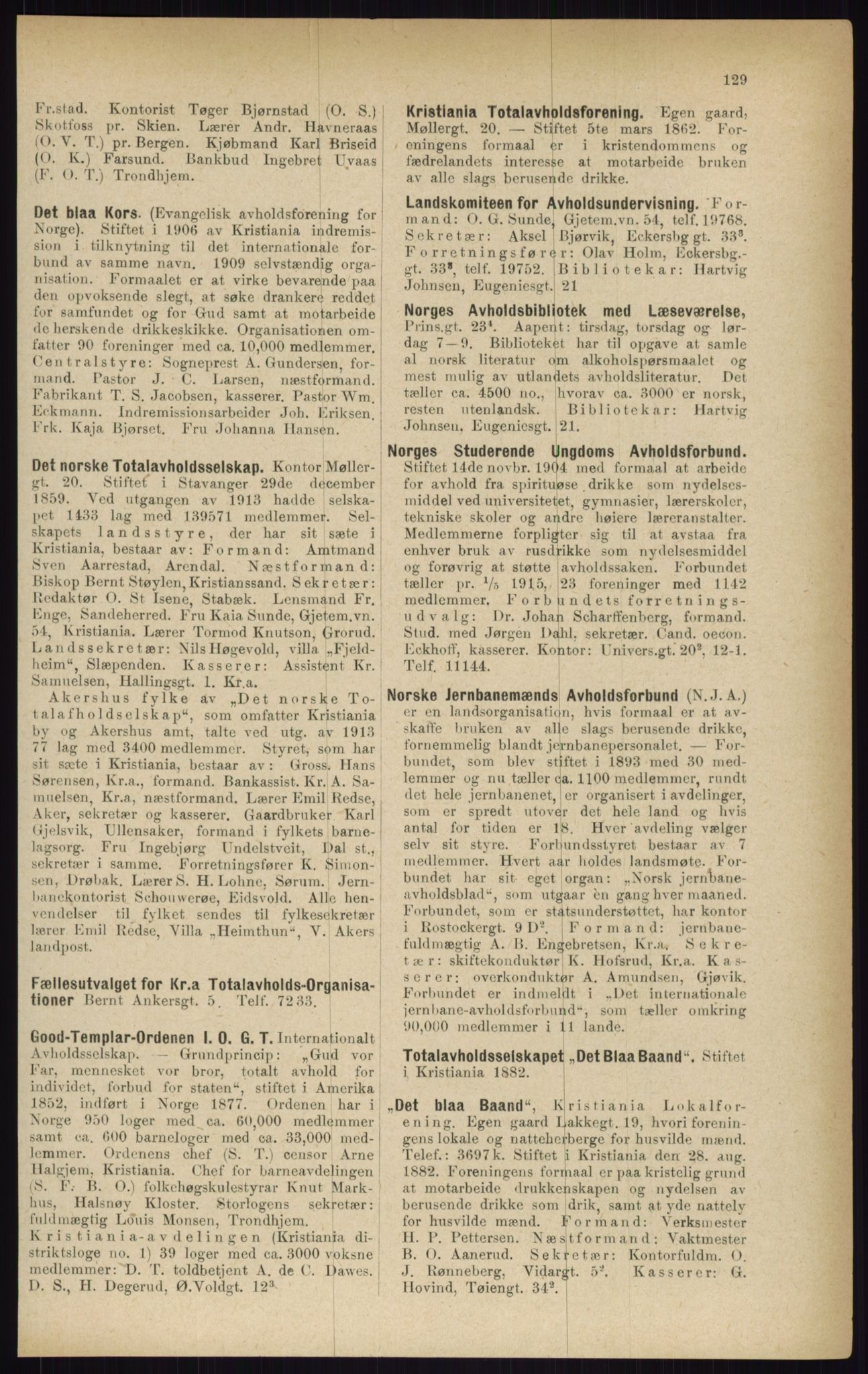 Kristiania/Oslo adressebok, PUBL/-, 1916, s. 129