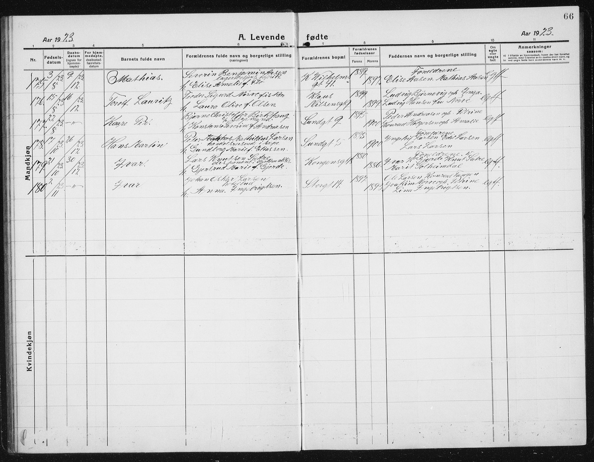 Ministerialprotokoller, klokkerbøker og fødselsregistre - Møre og Romsdal, SAT/A-1454/529/L0475: Klokkerbok nr. 529C12, 1921-1934, s. 66