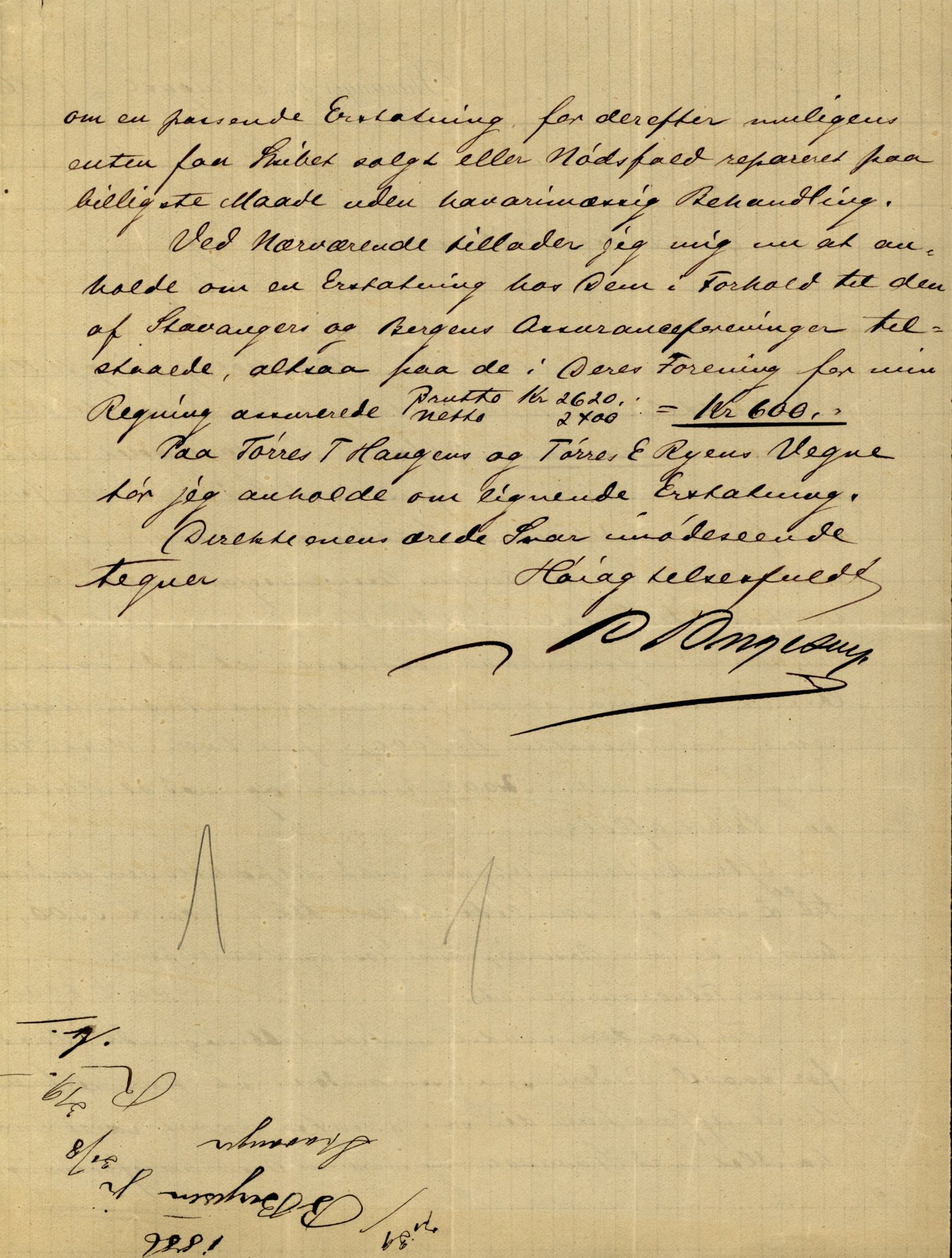 Pa 63 - Østlandske skibsassuranceforening, VEMU/A-1079/G/Ga/L0019/0006: Havaridokumenter / Sømand, Olaf Trygvason, Norden, Præsident, Protector, 1886, s. 36