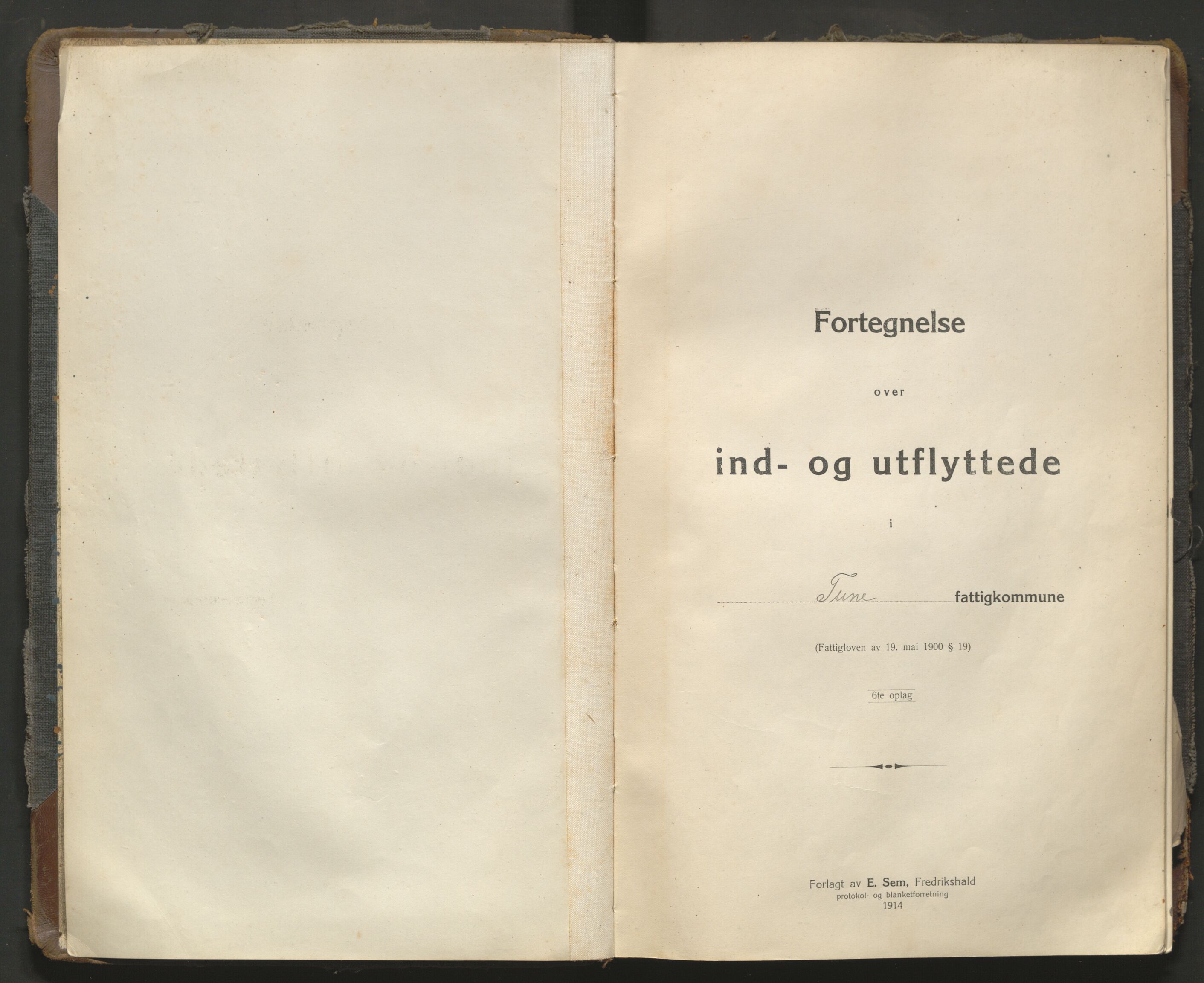 Tune lensmannskontor, AV/SAO-A-10104/I/Ia/L0003: Flytteprotokoll, 1916-1928