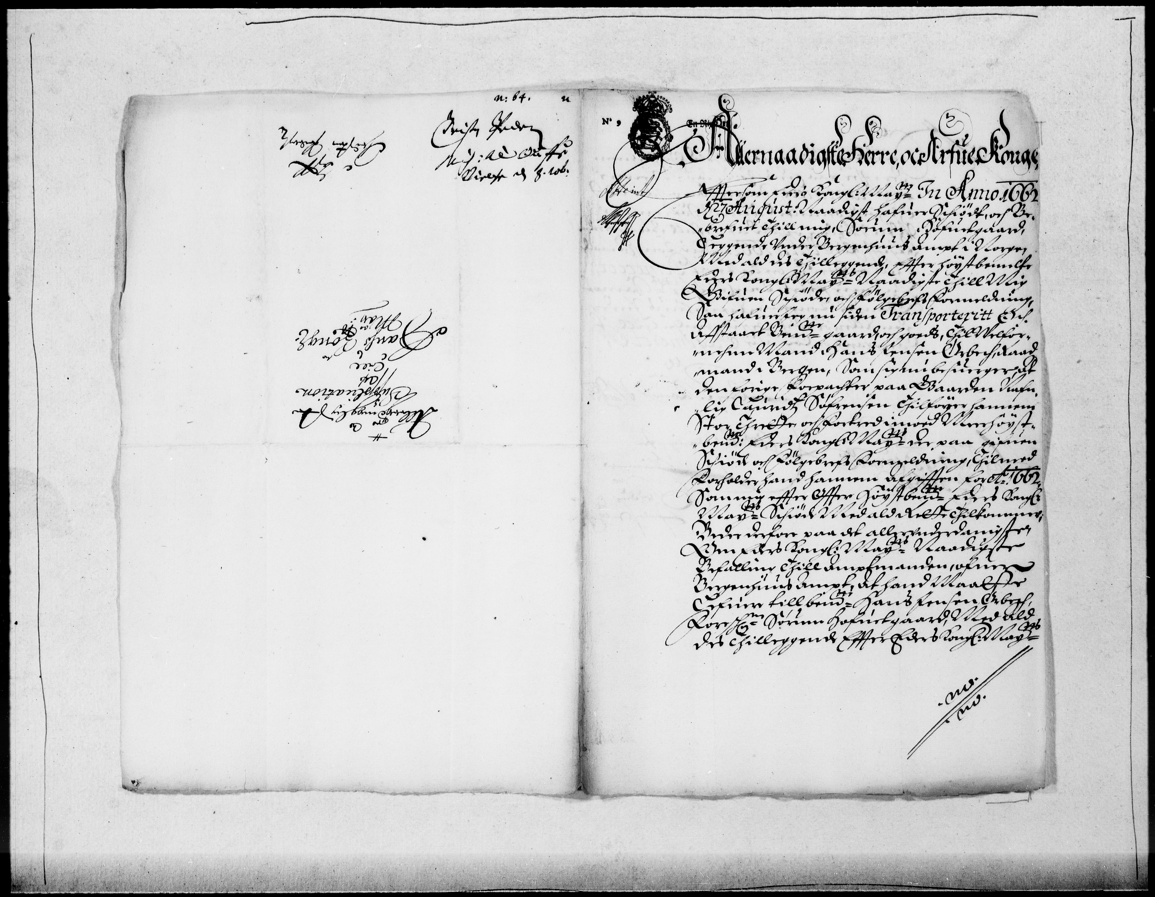 Danske Kanselli 1572-1799, RA/EA-3023/F/Fc/Fcc/Fcca/L0024: Norske innlegg 1572-1799, 1664-1665, s. 174