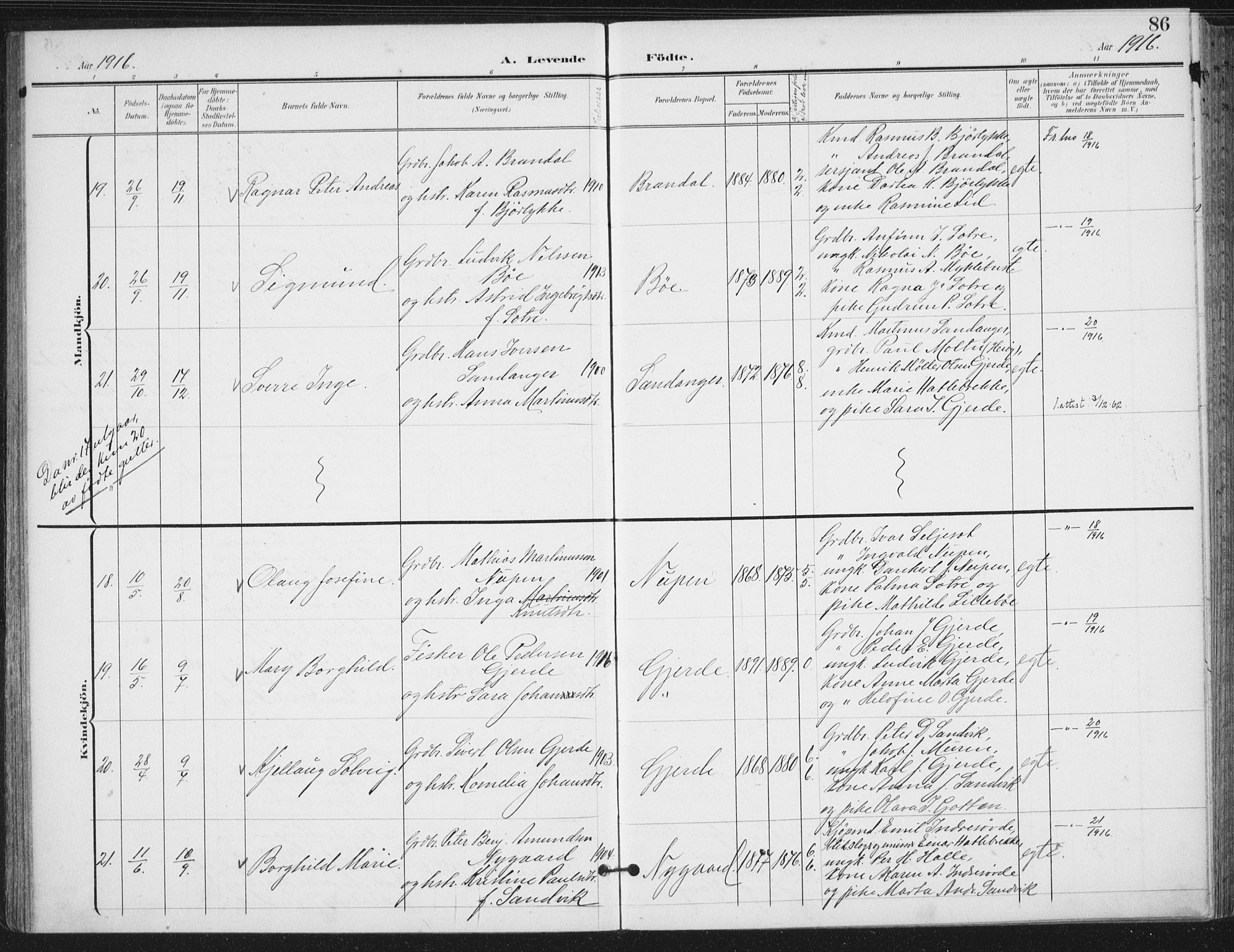 Ministerialprotokoller, klokkerbøker og fødselsregistre - Møre og Romsdal, AV/SAT-A-1454/503/L0038: Ministerialbok nr. 503A06, 1901-1917, s. 86