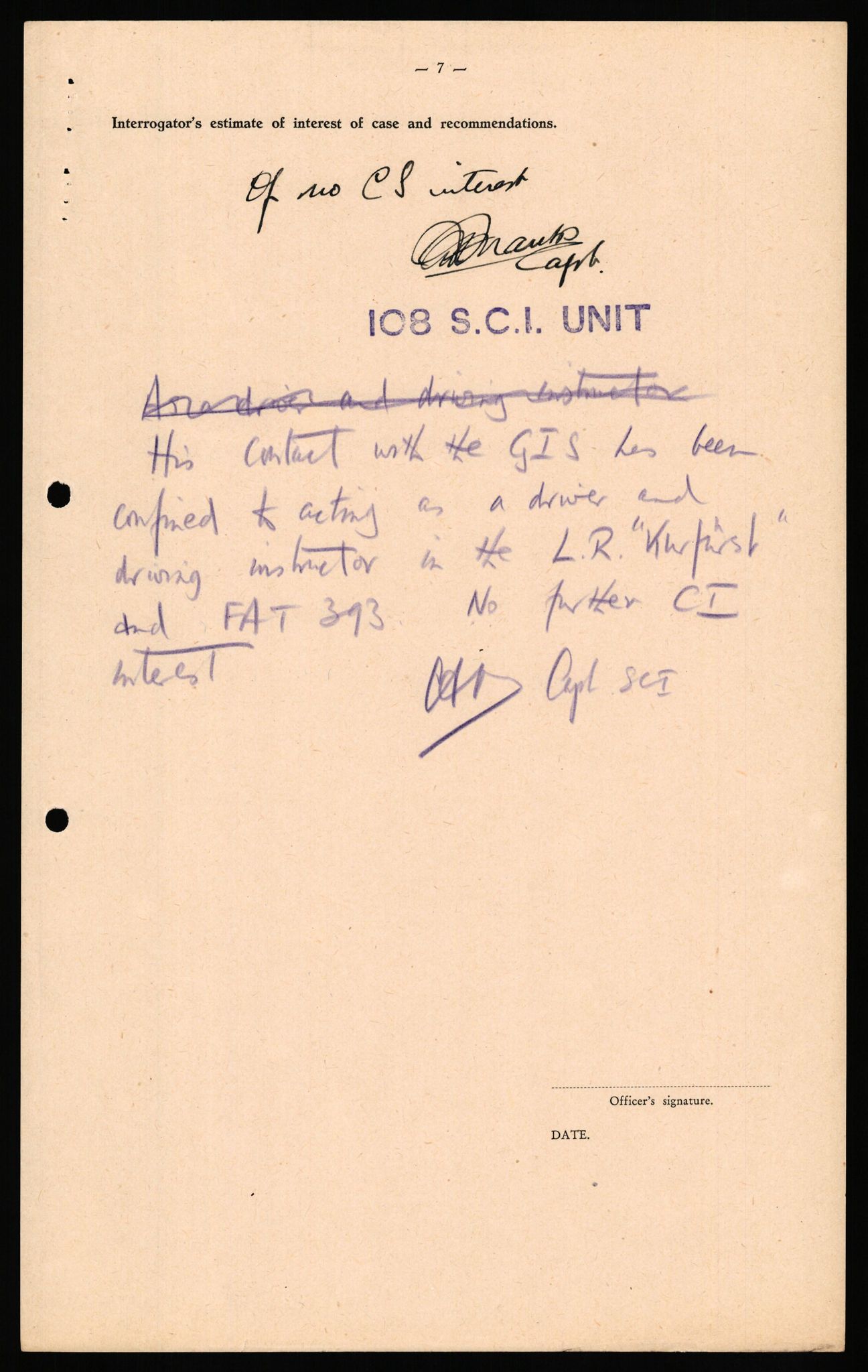 Forsvaret, Forsvarets overkommando II, AV/RA-RAFA-3915/D/Db/L0035: CI Questionaires. Tyske okkupasjonsstyrker i Norge. Tyskere., 1945-1946, s. 424