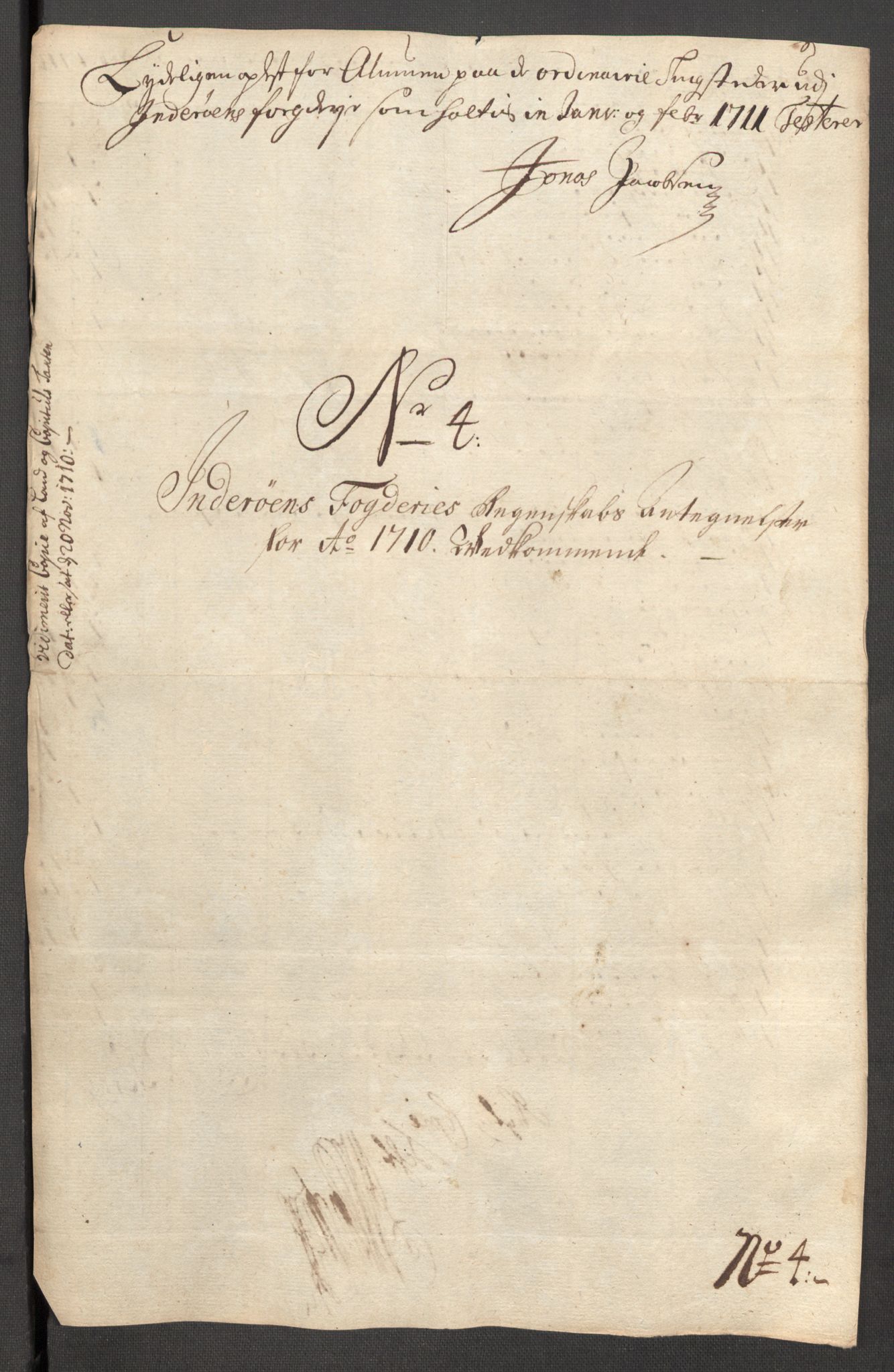 Rentekammeret inntil 1814, Reviderte regnskaper, Fogderegnskap, AV/RA-EA-4092/R63/L4318: Fogderegnskap Inderøy, 1710, s. 299