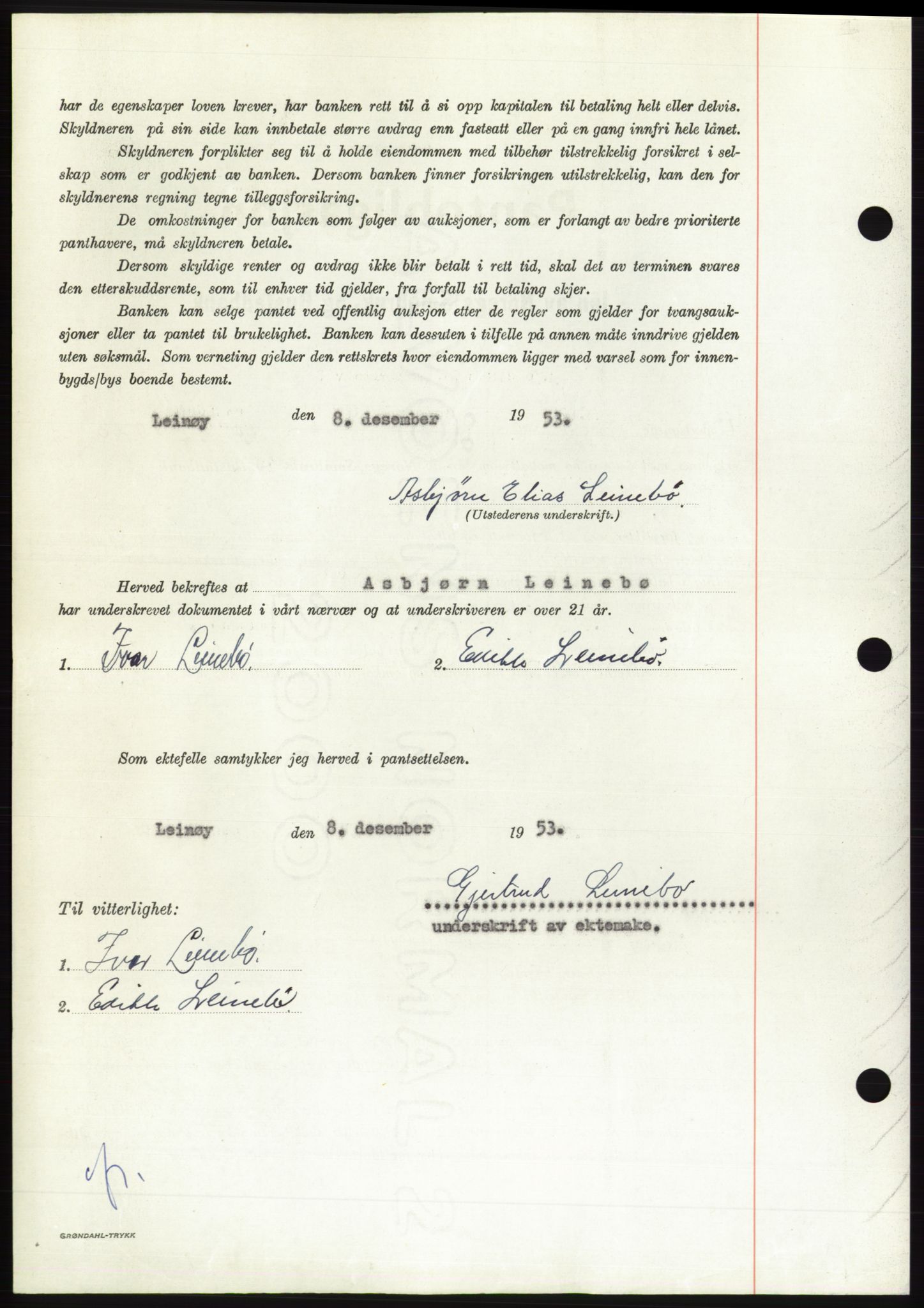 Søre Sunnmøre sorenskriveri, AV/SAT-A-4122/1/2/2C/L0124: Pantebok nr. 12B, 1953-1954, Dagboknr: 49/1954