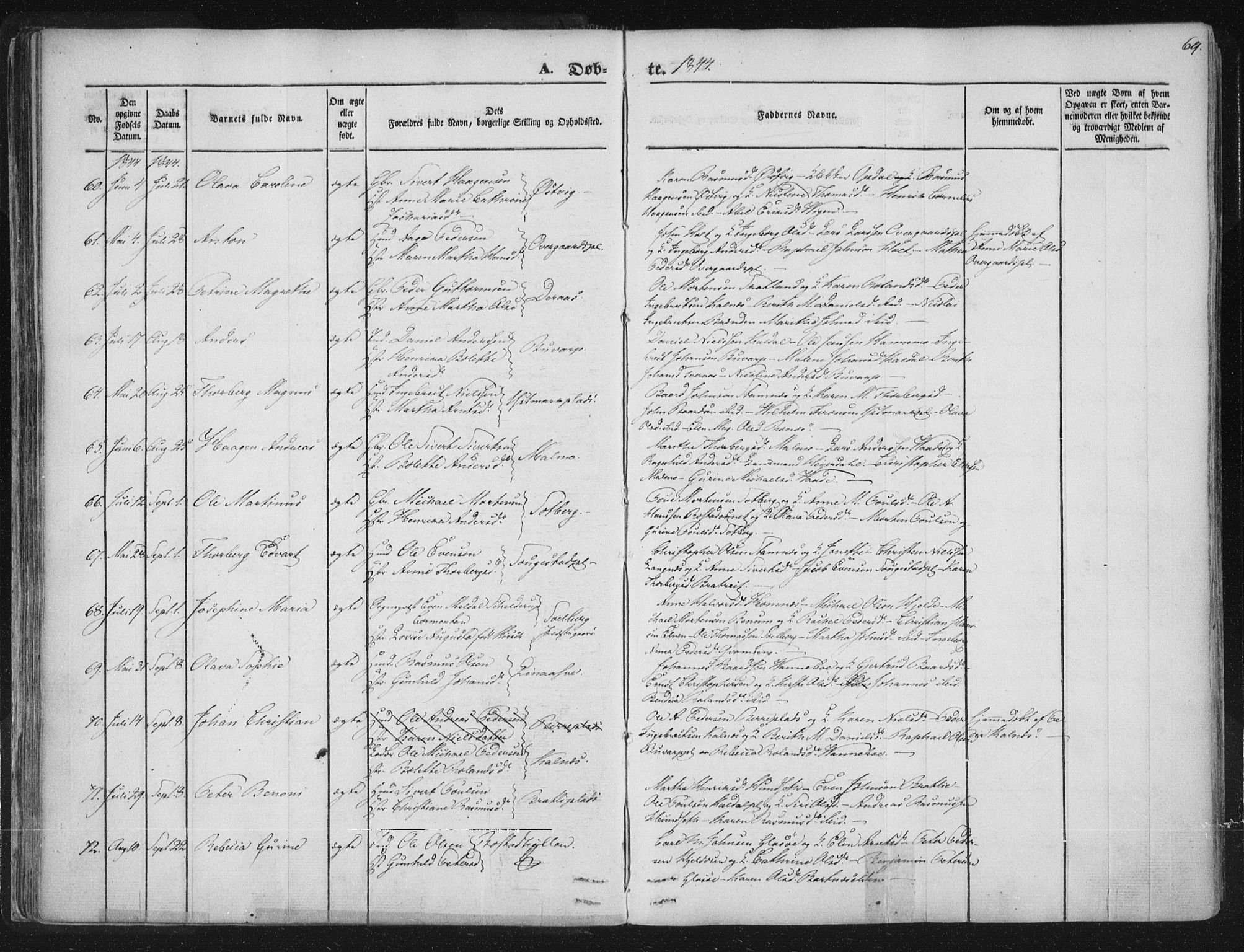 Ministerialprotokoller, klokkerbøker og fødselsregistre - Nord-Trøndelag, AV/SAT-A-1458/741/L0392: Ministerialbok nr. 741A06, 1836-1848, s. 69