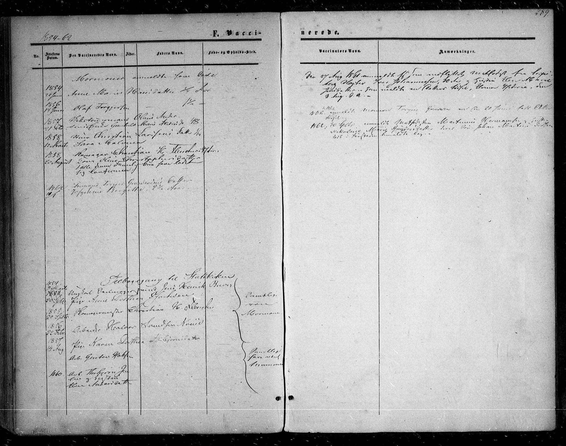 Glemmen prestekontor Kirkebøker, SAO/A-10908/F/Fa/L0007: Ministerialbok nr. 7, 1853-1862, s. 289
