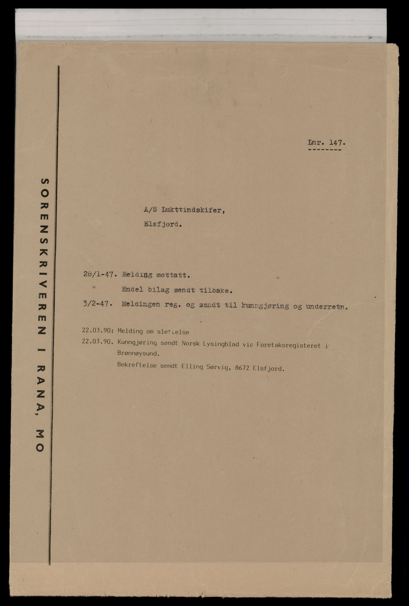 Alstahaug sorenskriveri, SAT/A-1009/2/J/Jd/Jdb/L0004: Aksjeselskap, I-L, 1968-1990, s. 1