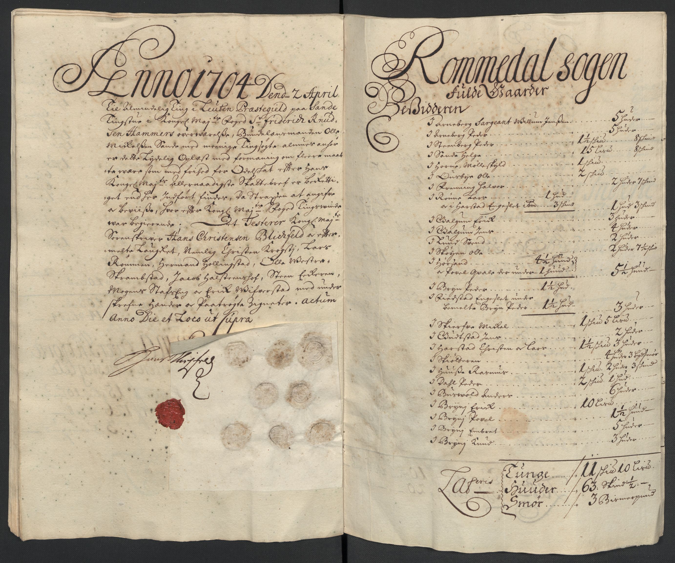 Rentekammeret inntil 1814, Reviderte regnskaper, Fogderegnskap, RA/EA-4092/R16/L1041: Fogderegnskap Hedmark, 1703-1704, s. 358