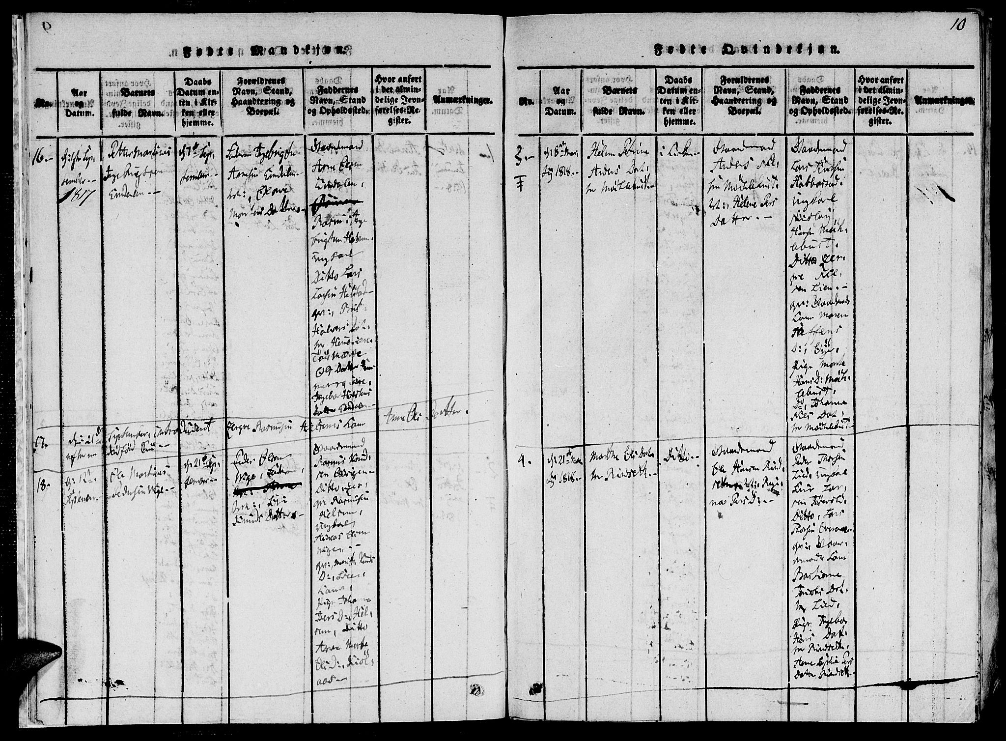 Ministerialprotokoller, klokkerbøker og fødselsregistre - Møre og Romsdal, SAT/A-1454/520/L0273: Ministerialbok nr. 520A03, 1817-1826, s. 10