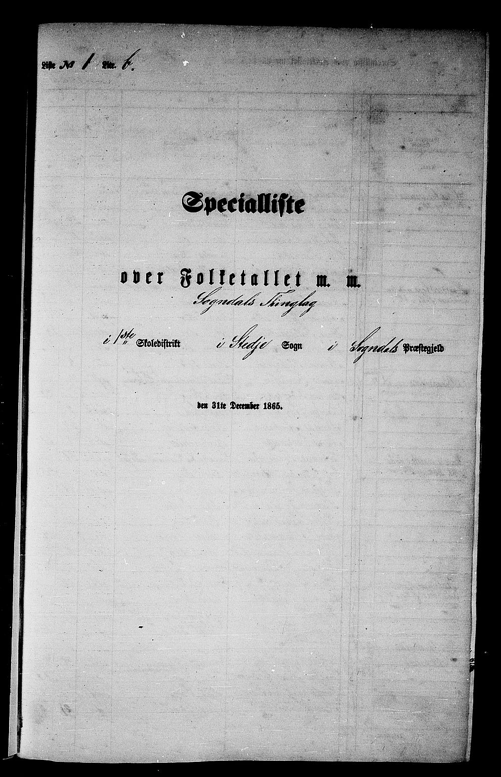 RA, Folketelling 1865 for 1420P Sogndal prestegjeld, 1865, s. 26