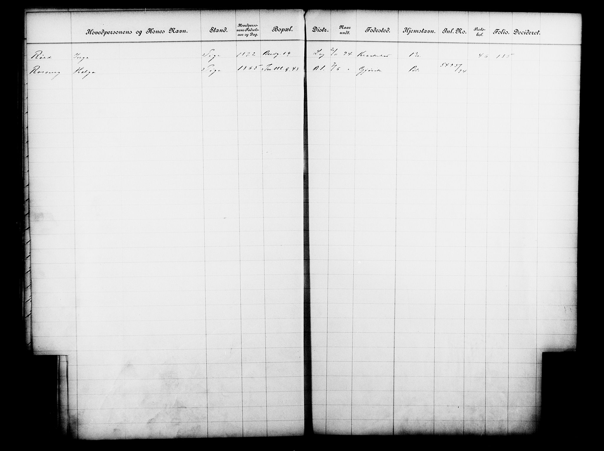 Fattigvesenet, OBA/A-20045/Fb/L0014: Hjemstavnsregister, 1894, s. 148