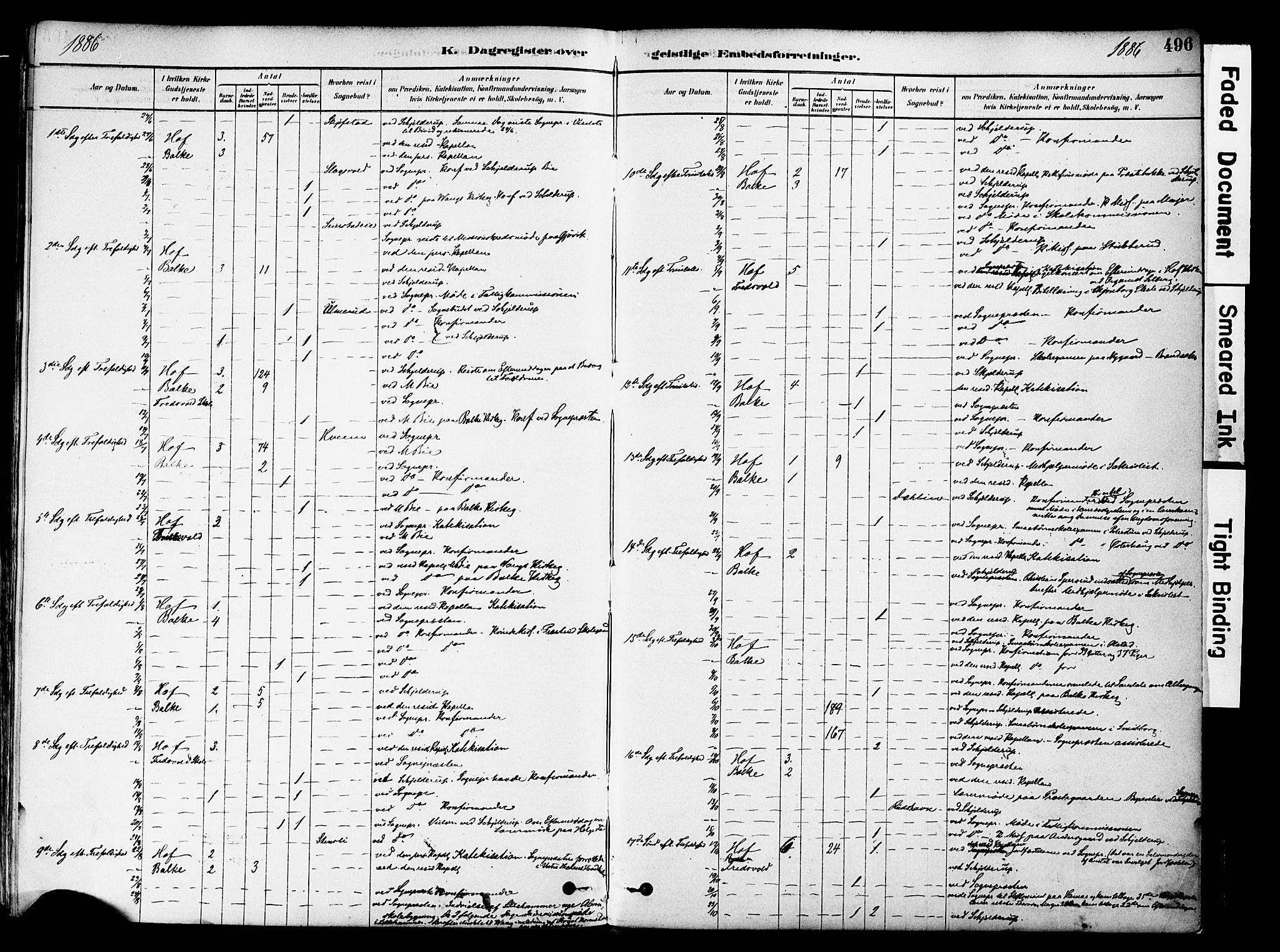 Østre Toten prestekontor, AV/SAH-PREST-104/H/Ha/Haa/L0006: Ministerialbok nr. 6 /1, 1878-1896, s. 496