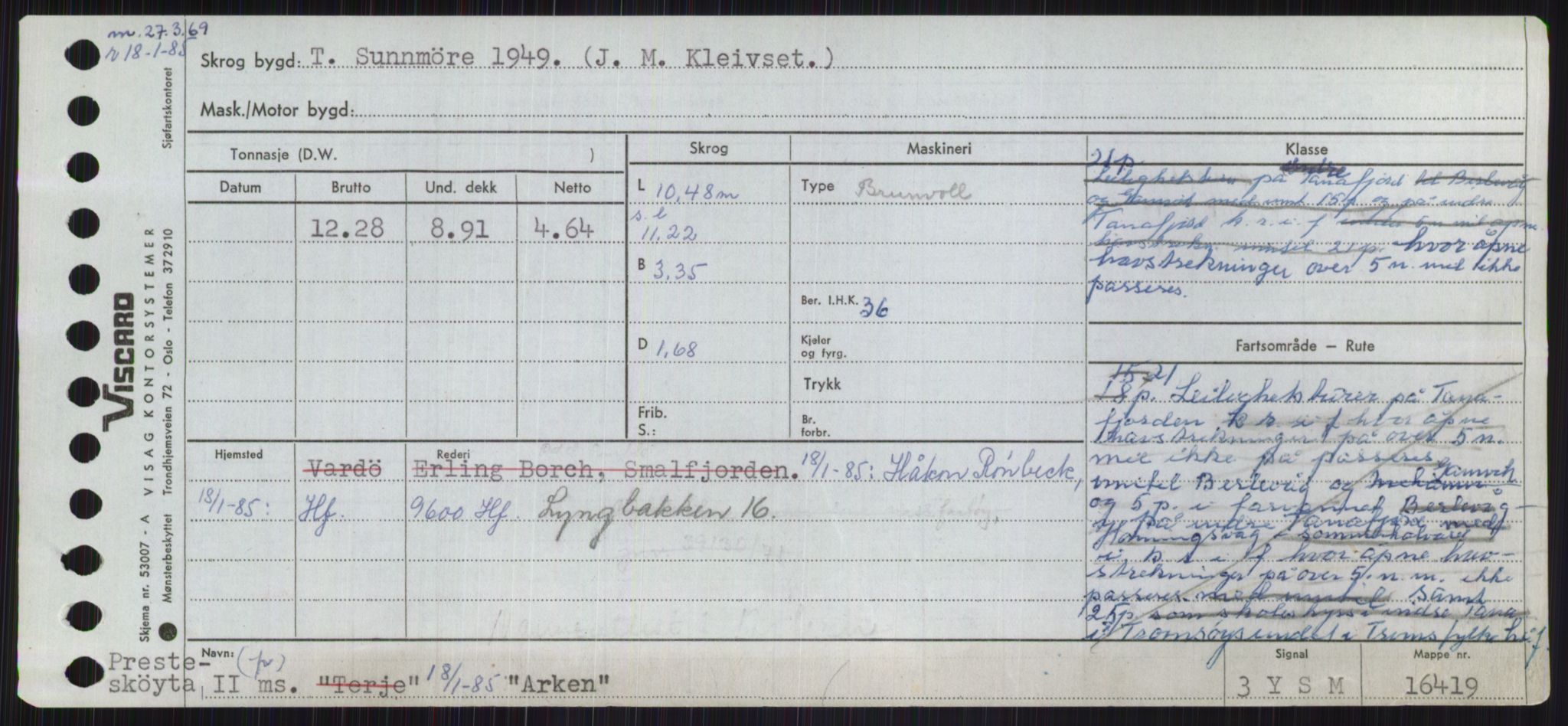 Sjøfartsdirektoratet med forløpere, Skipsmålingen, RA/S-1627/H/Ha/L0001/0001: Fartøy, A-Eig / Fartøy A-Bjøn, s. 383