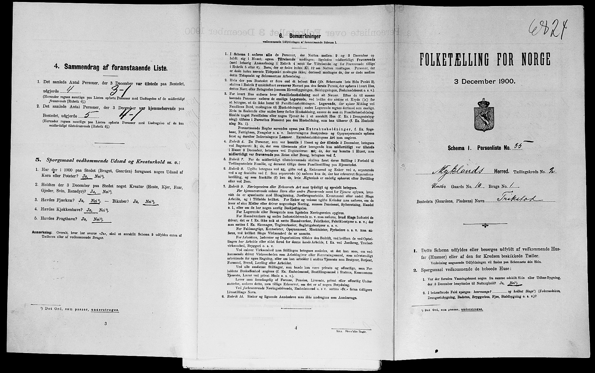 SAK, Folketelling 1900 for 0932 Mykland herred, 1900, s. 151