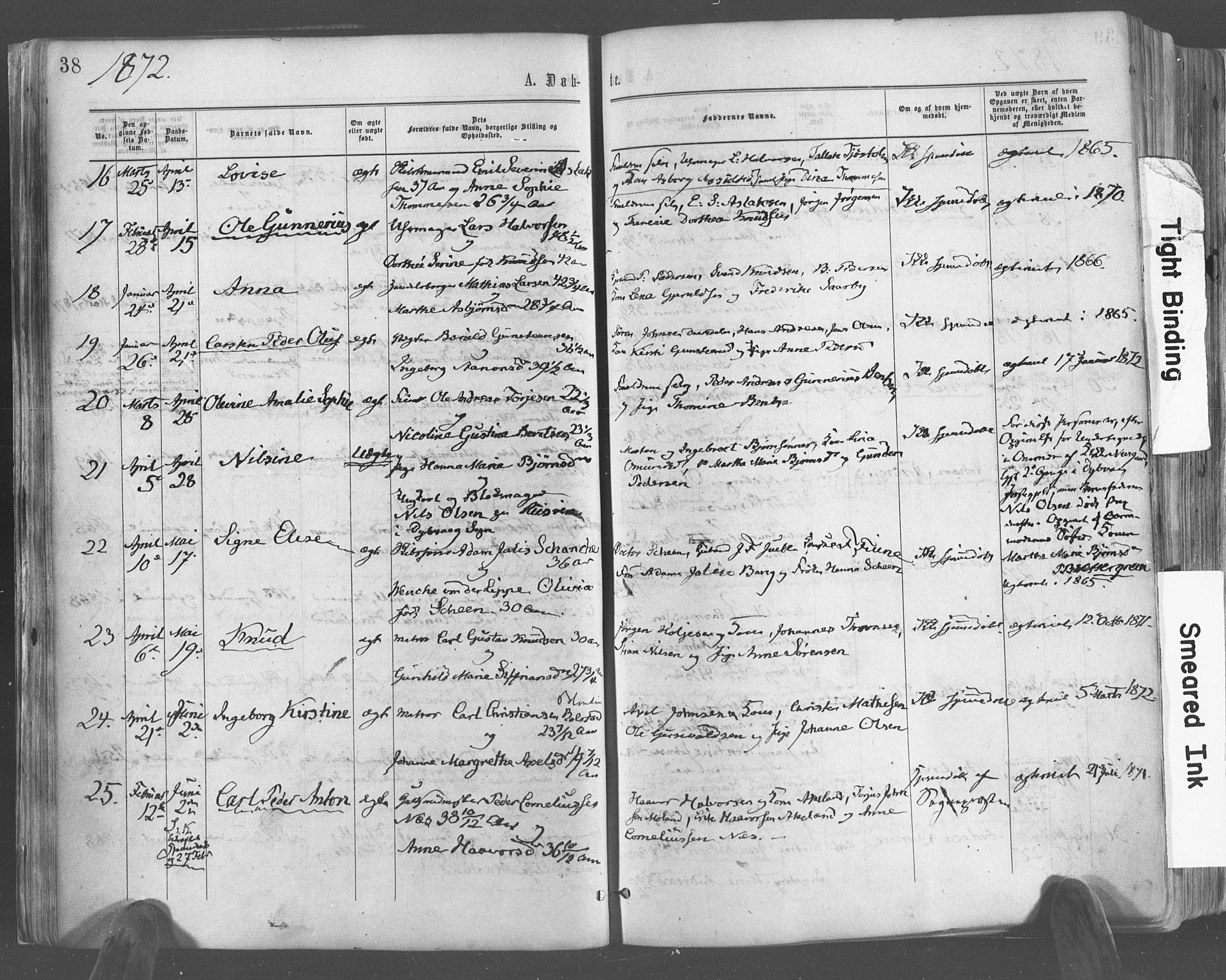 Risør sokneprestkontor, AV/SAK-1111-0035/F/Fa/L0004: Ministerialbok nr. A 4, 1865-1882, s. 38
