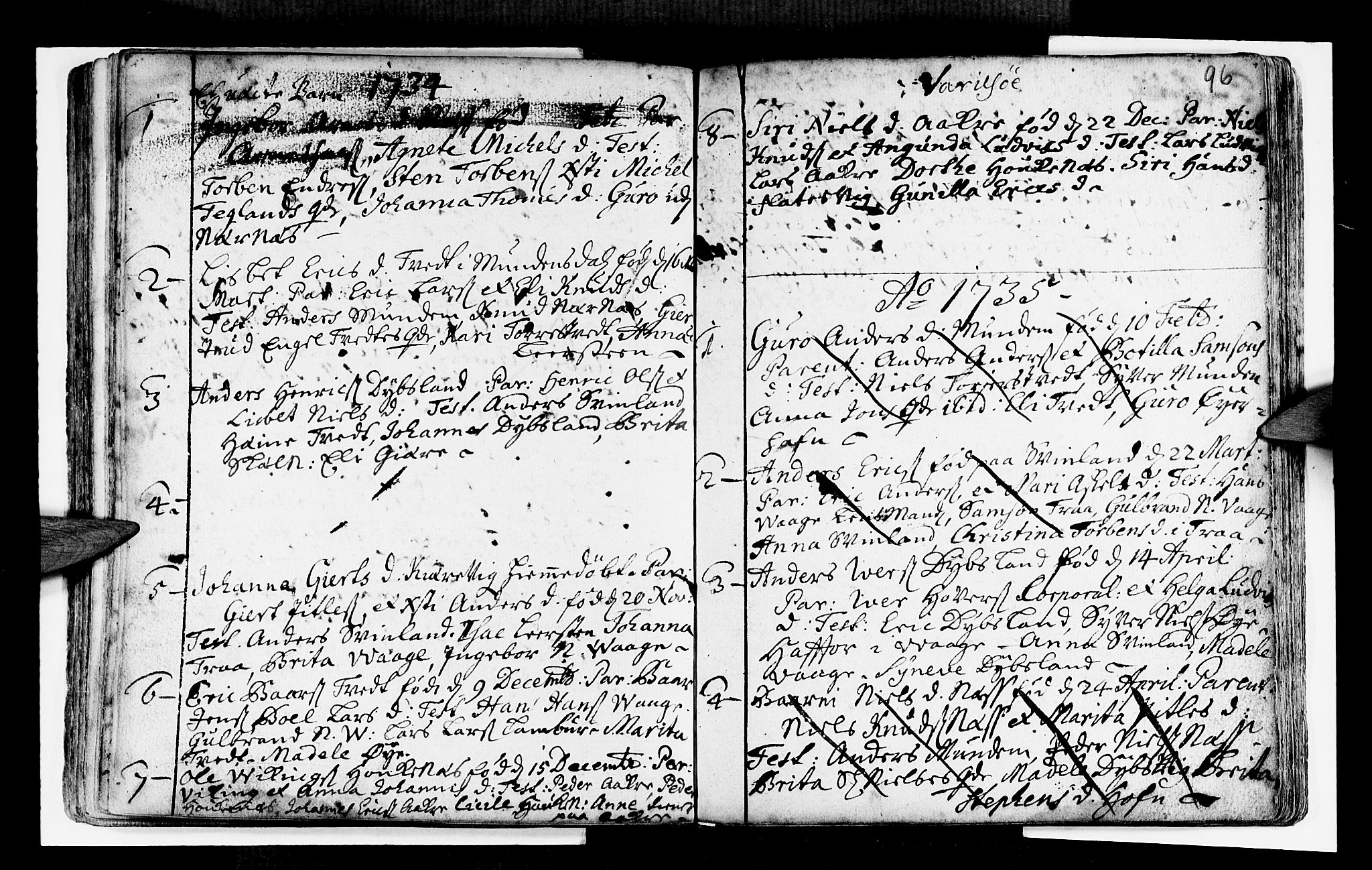 Strandebarm sokneprestembete, SAB/A-78401/H/Haa: Ministerialbok nr. A 2 /3, 1727-1750, s. 96