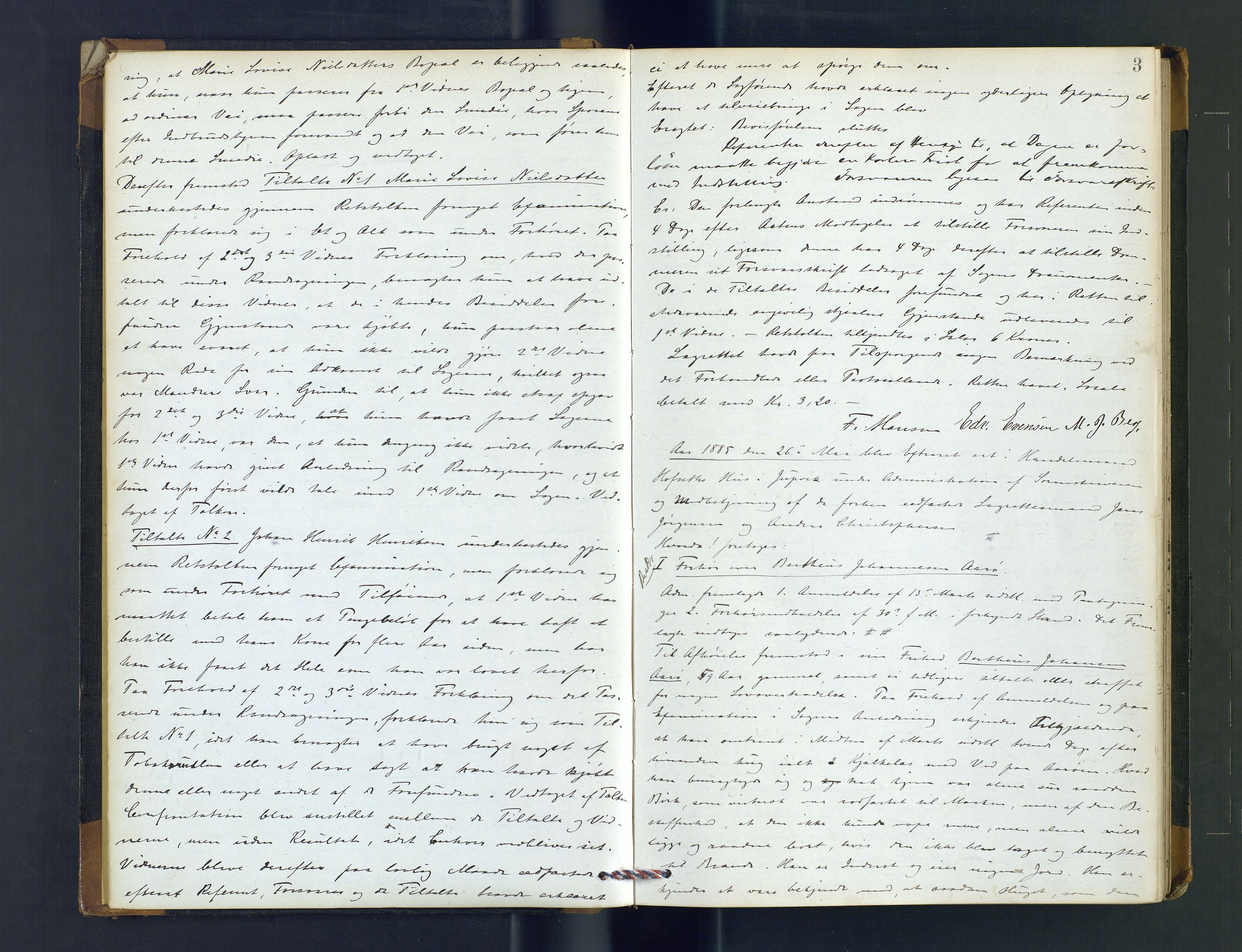 Alta fogderi/sorenskriveri, AV/SATØ-SATØ-5/1/J/Jb/L0178: Ekstrarettsprotokoll, 1885-1888, s. 3