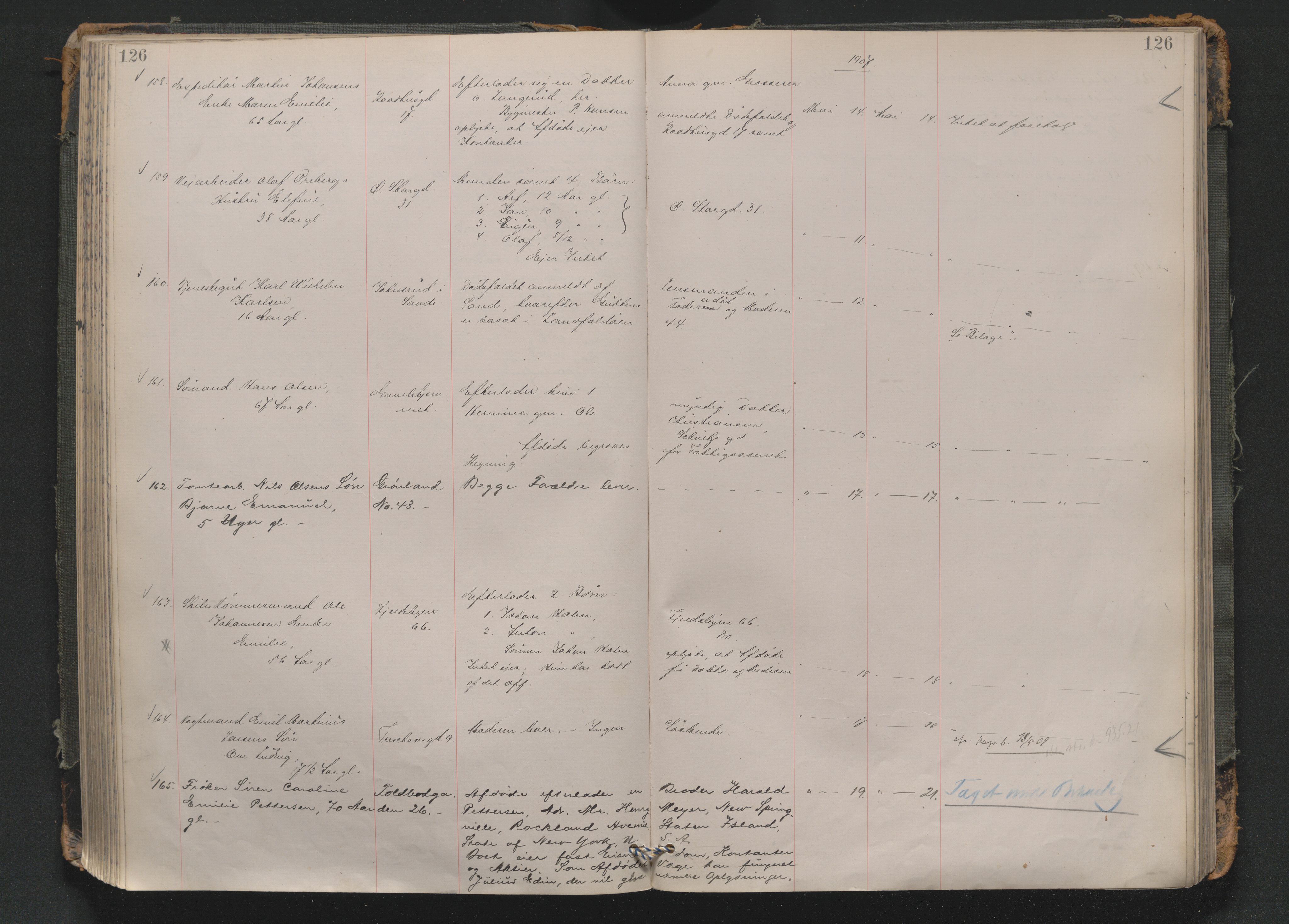 Drammen byfogd, AV/SAKO-A-222/H/Ha/Haa/L0010: Dødsjournal., 1905-1909, s. 126