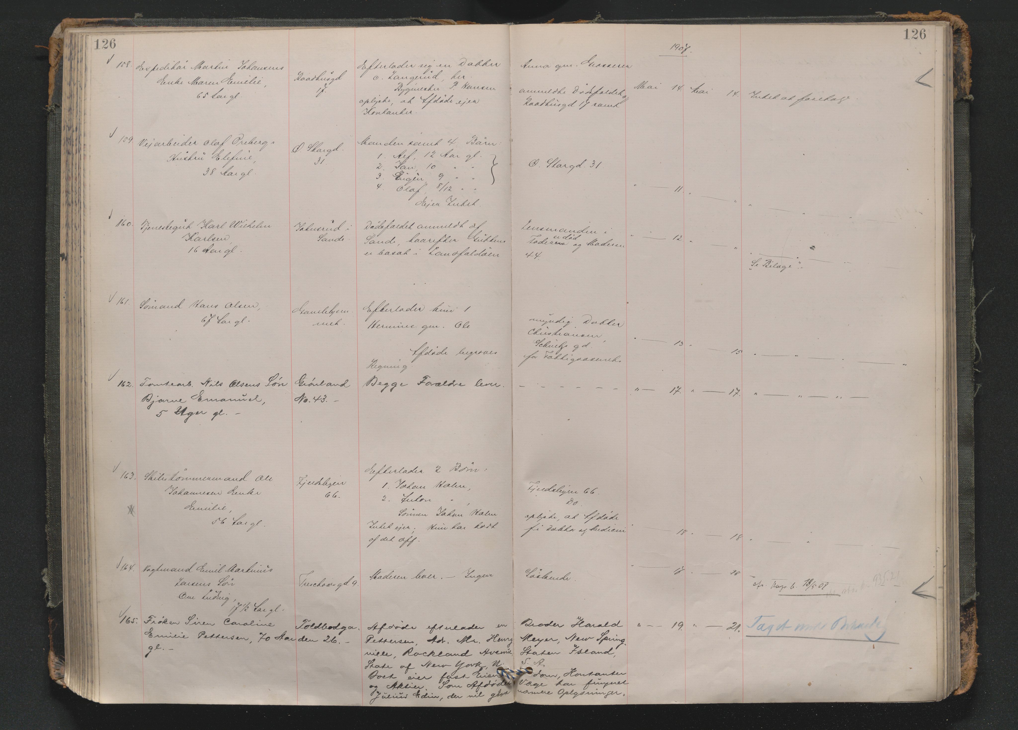 Drammen byfogd, SAKO/A-222/H/Ha/Haa/L0010: Dødsjournal., 1905-1909, s. 126