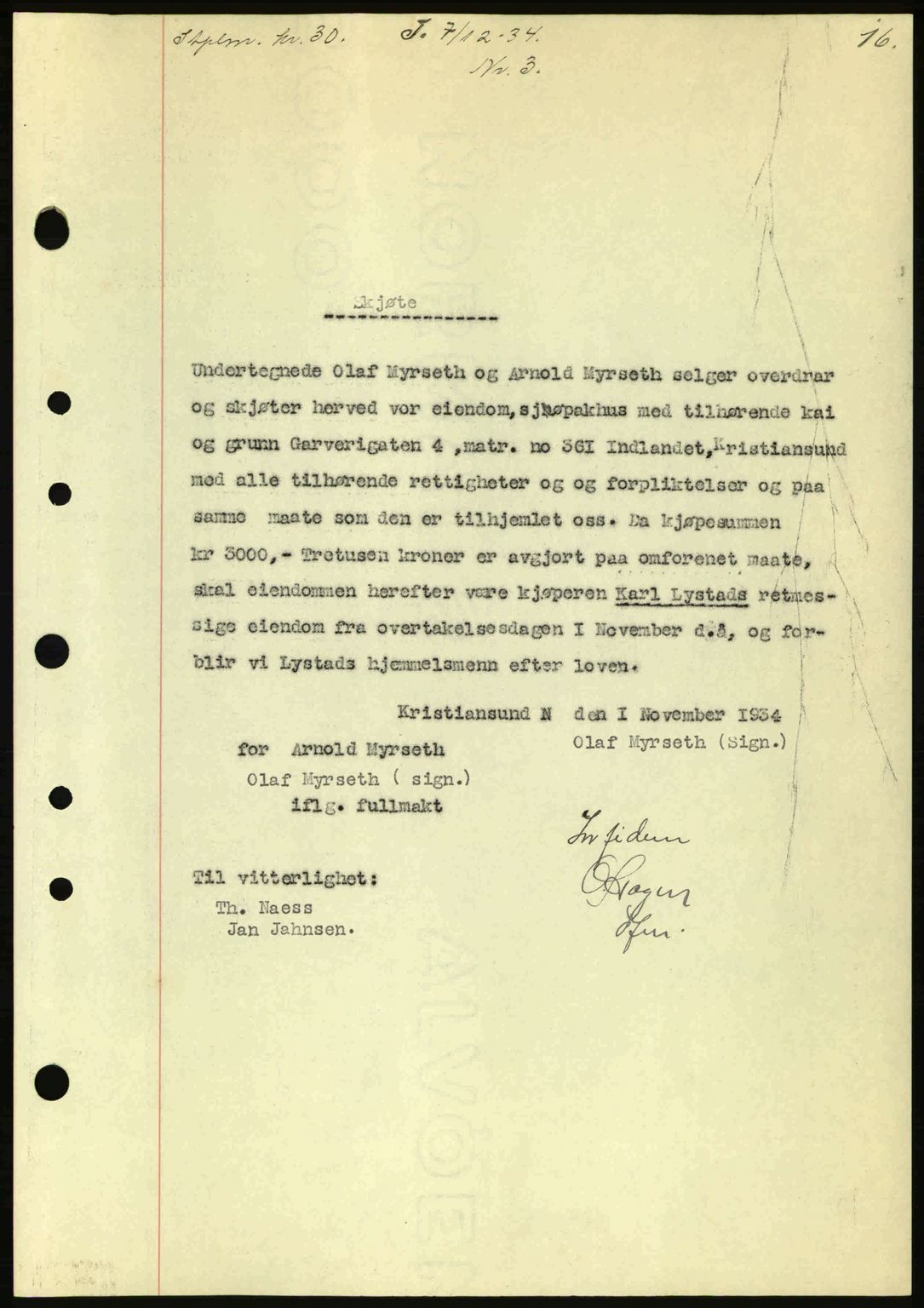 Kristiansund byfogd, SAT/A-4587/A/27: Pantebok nr. 28, 1934-1936, Tingl.dato: 07.12.1934