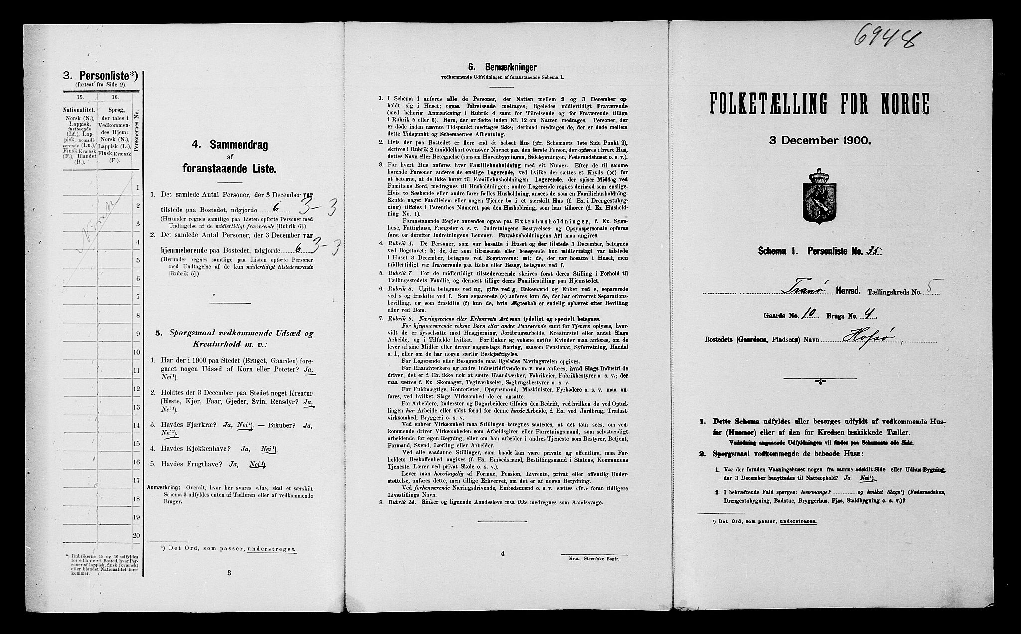 SATØ, Folketelling 1900 for 1927 Tranøy herred, 1900, s. 136