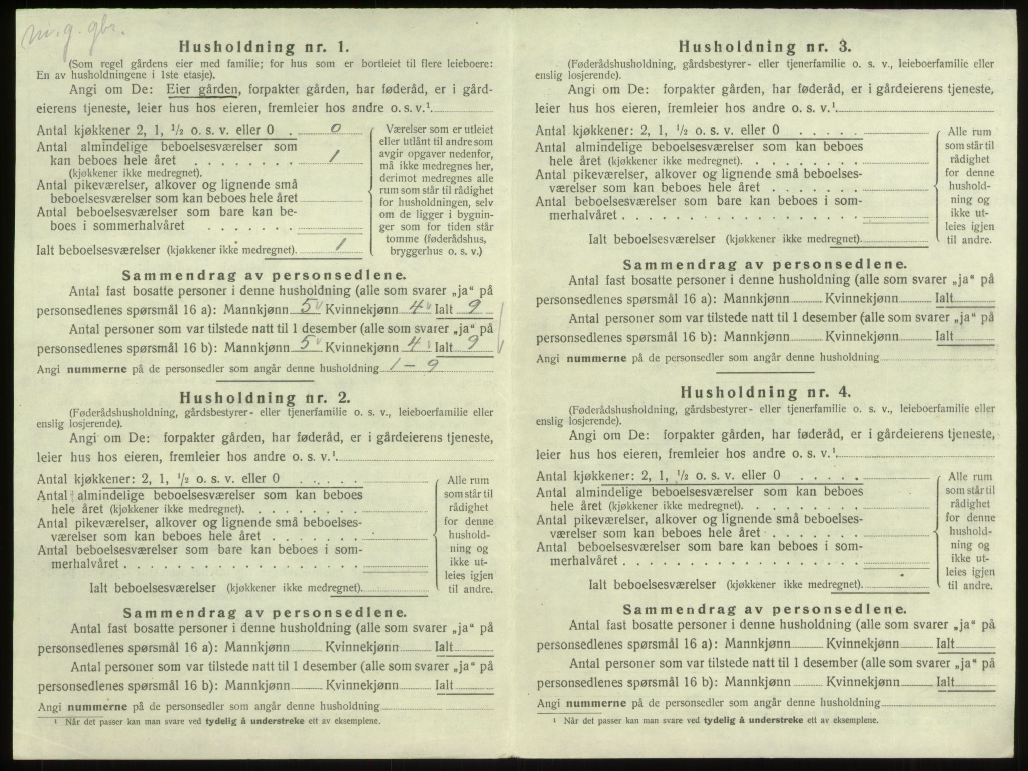 SAB, Folketelling 1920 for 1446 Breim herred, 1920, s. 329