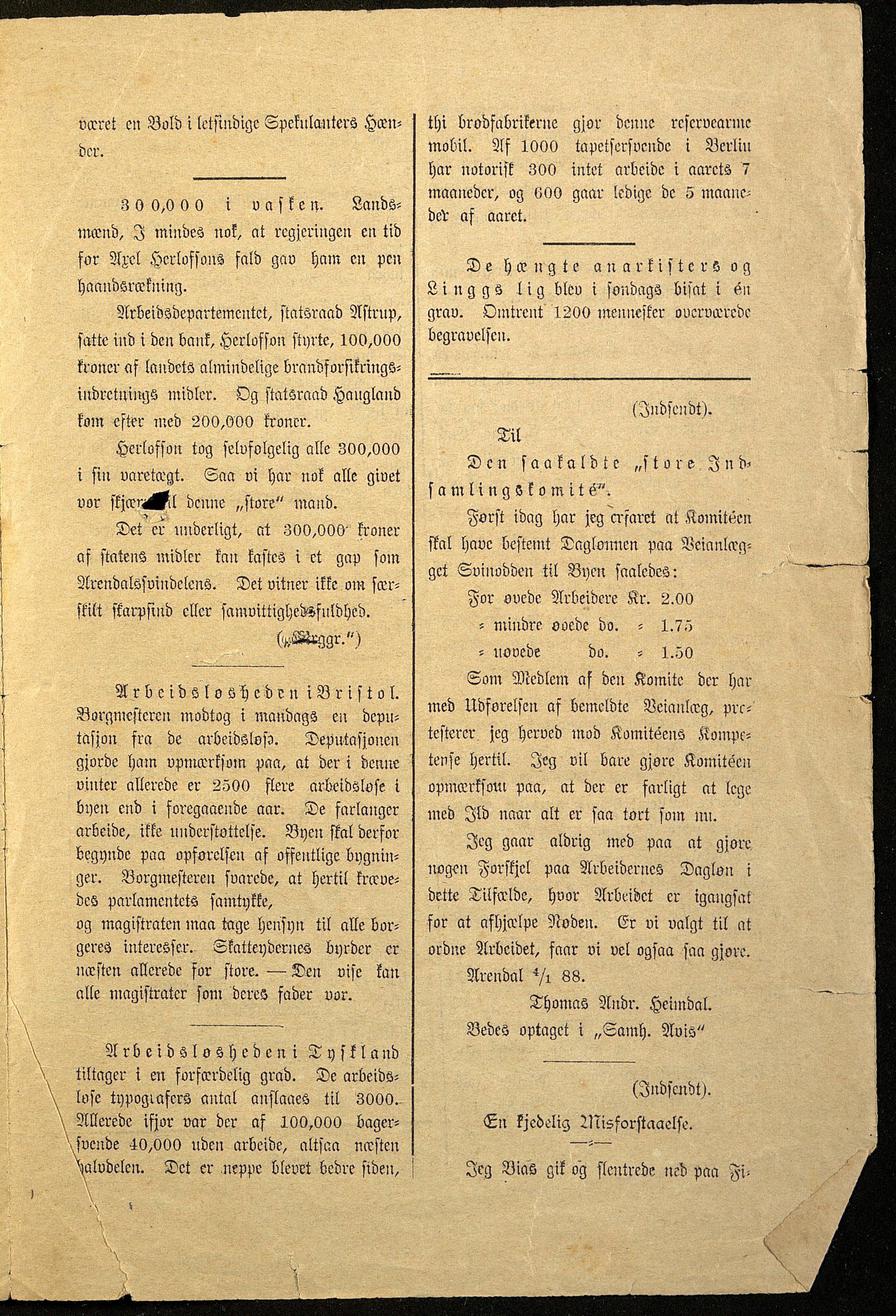 Spidskuglen, AAKS/PA-2823/X/L0001/0002: Spidskuglen / Årg. 1888, nr. 1–11, 16, 38, 43–46, 1888