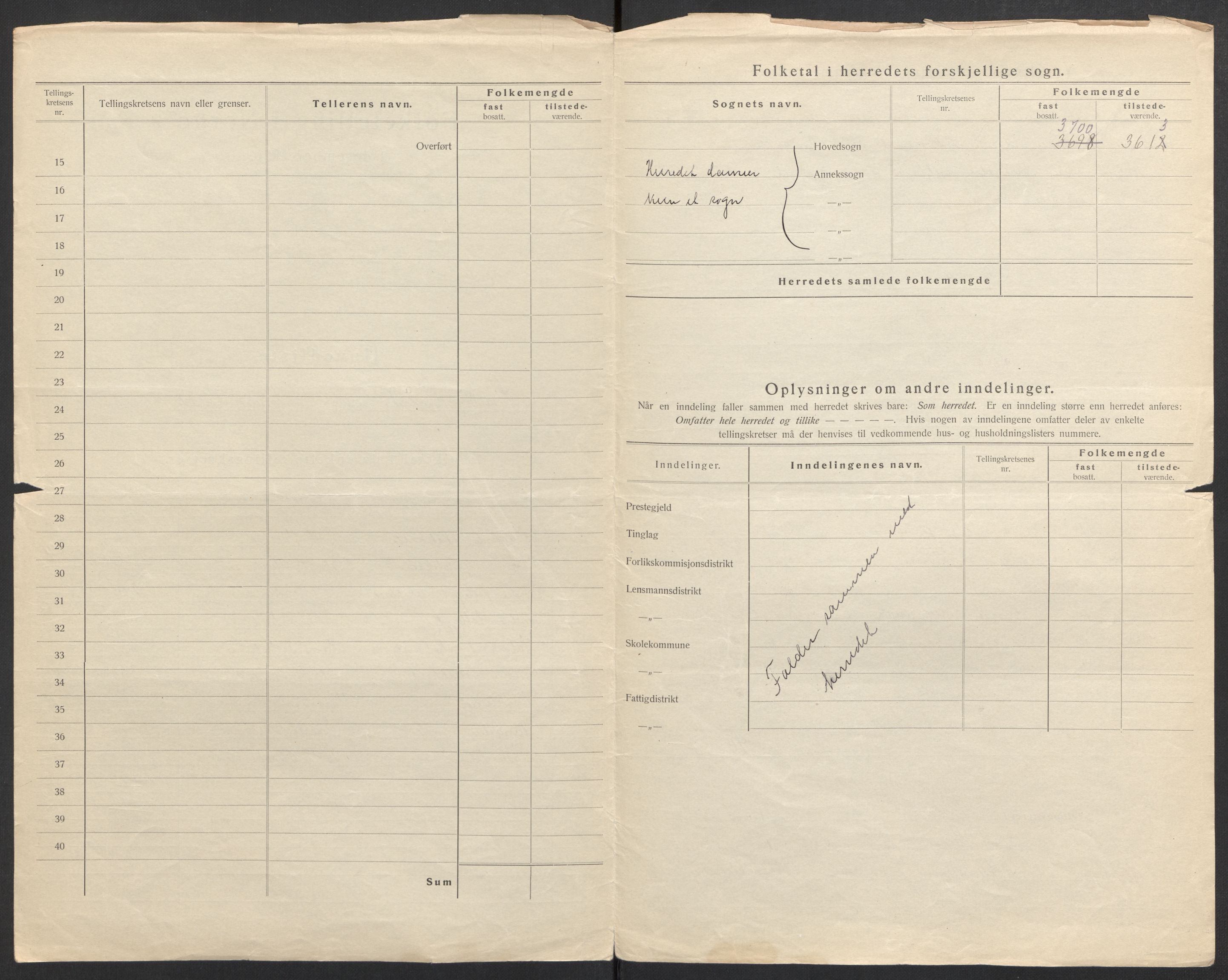 SAH, Folketelling 1920 for 0536 Søndre Land herred, 1920, s. 7