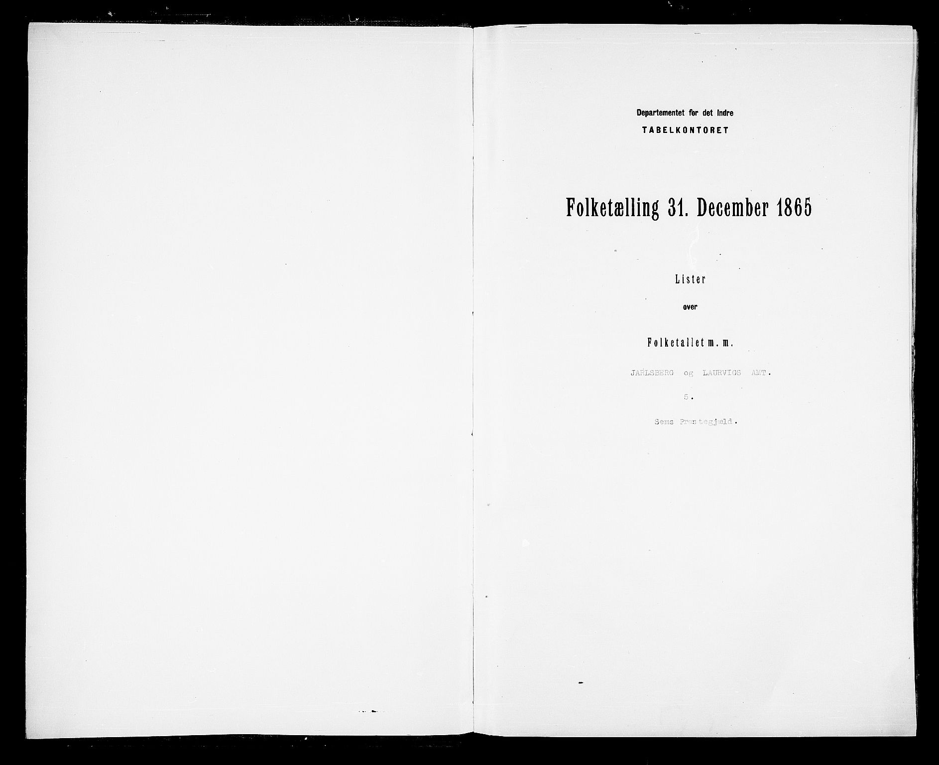 RA, Folketelling 1865 for 0721P Sem prestegjeld, 1865, s. 3