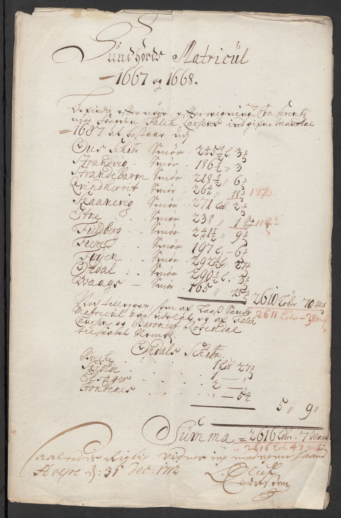 Rentekammeret inntil 1814, Reviderte regnskaper, Fogderegnskap, AV/RA-EA-4092/R48/L2988: Fogderegnskap Sunnhordland og Hardanger, 1712, s. 44